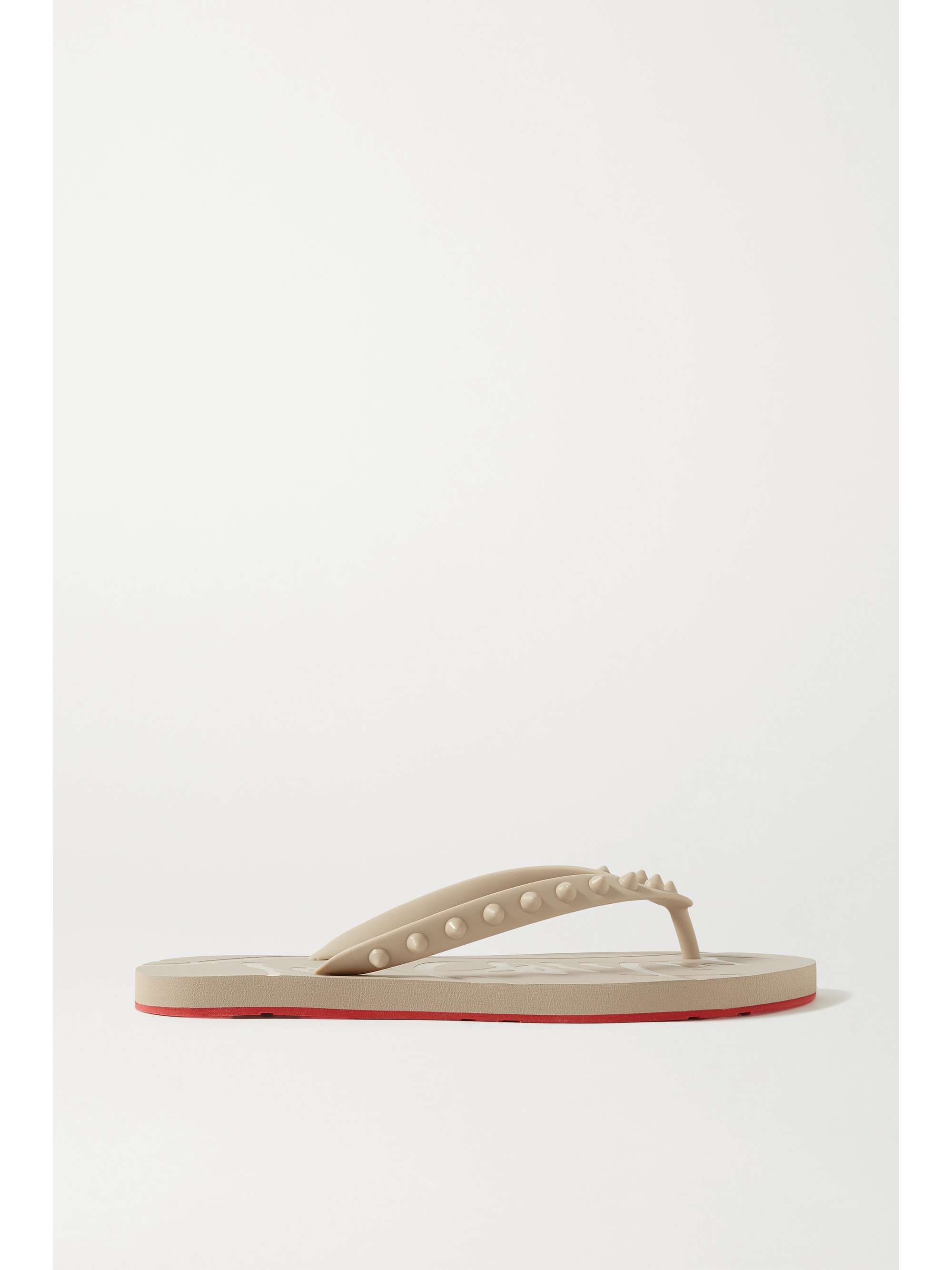 Beige Loubi Flip Donna spiked rubber 