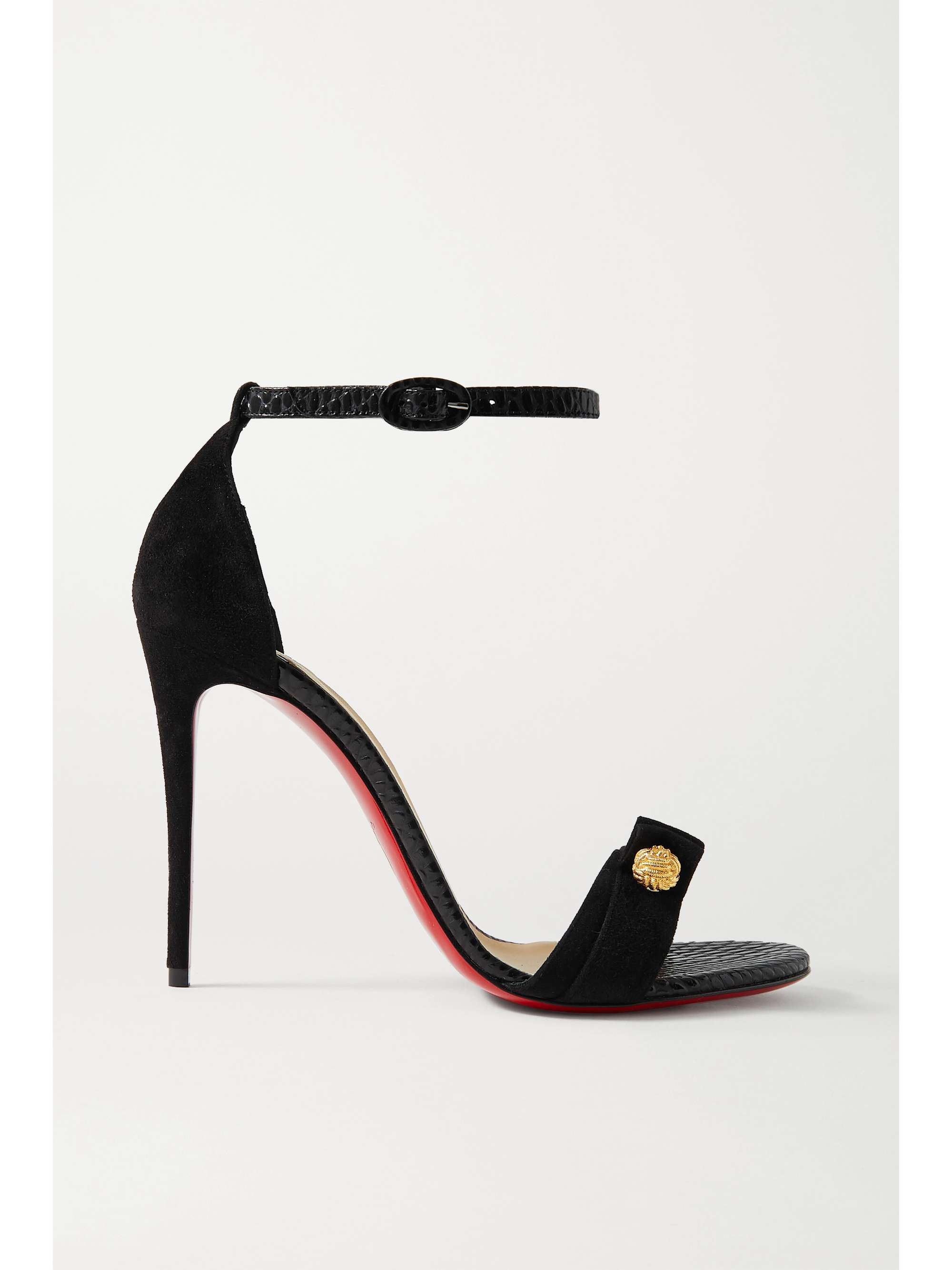 Stanisandal 100 suede and lizard-effect leather sandals CHRISTIAN | NET-A-PORTER