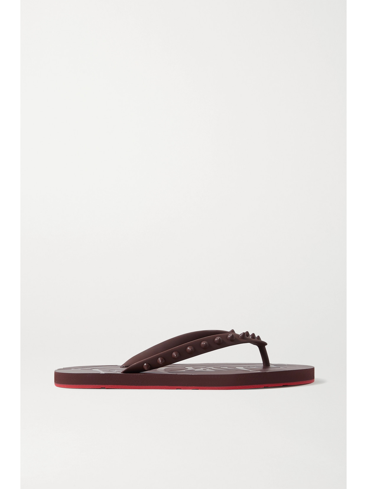 Christian Louboutin 10mm Loubi Flip Rubber Thong Sandals In Brown