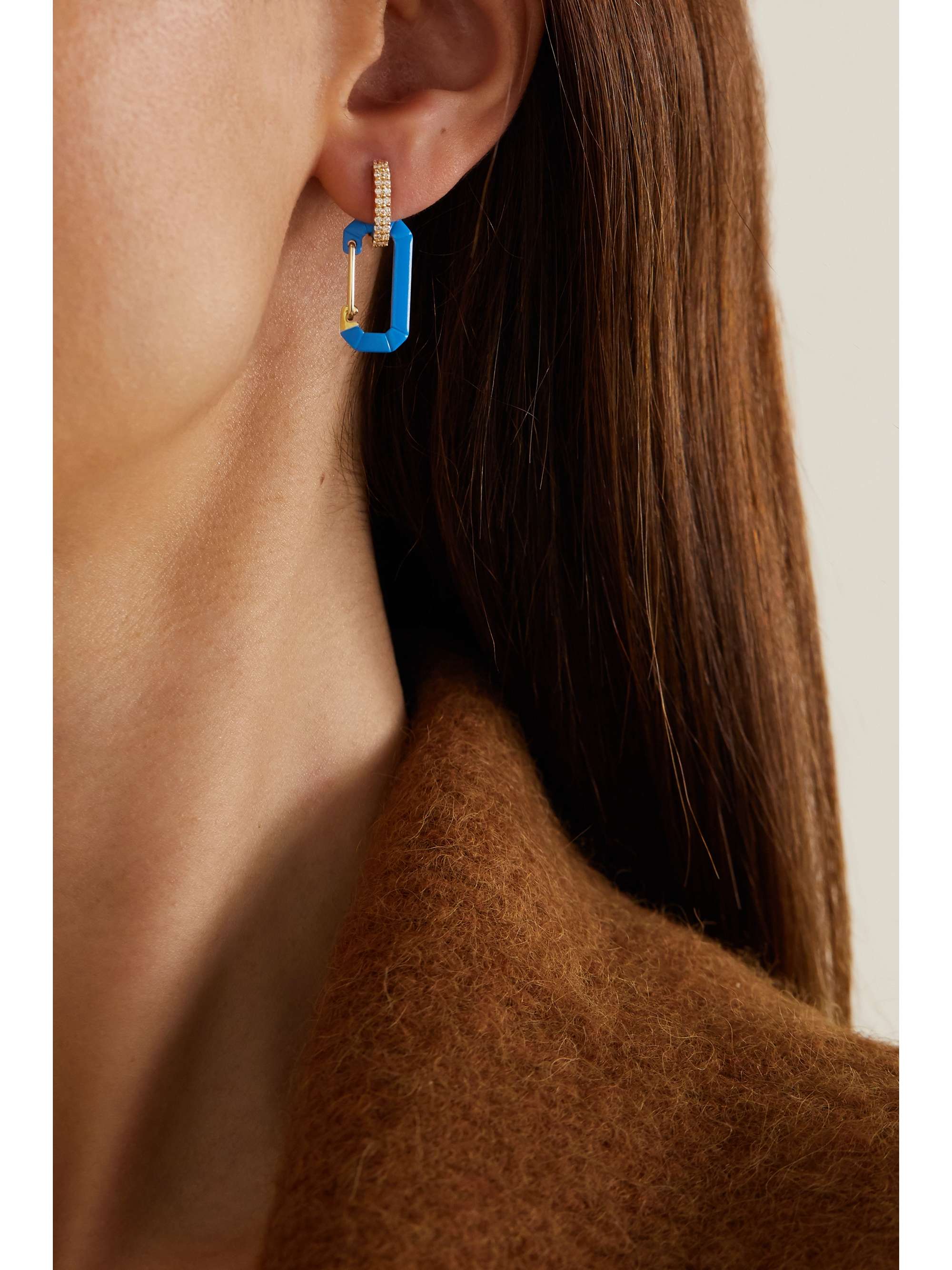 EÉRA Chiara gold and silver diamond earring | NET-A-PORTER