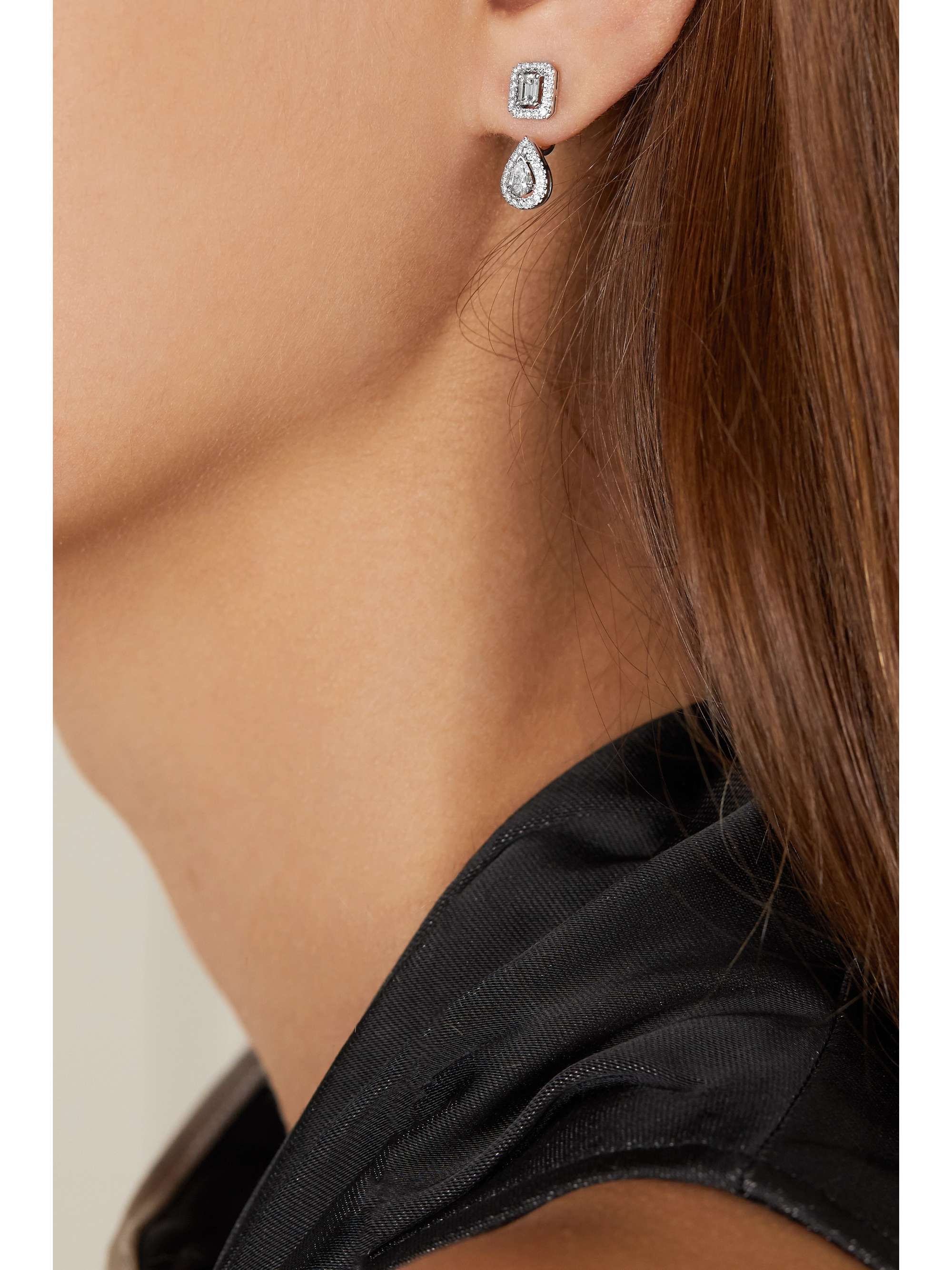MESSIKA My Twin Toi & Moi 18-karat white gold diamond earrings