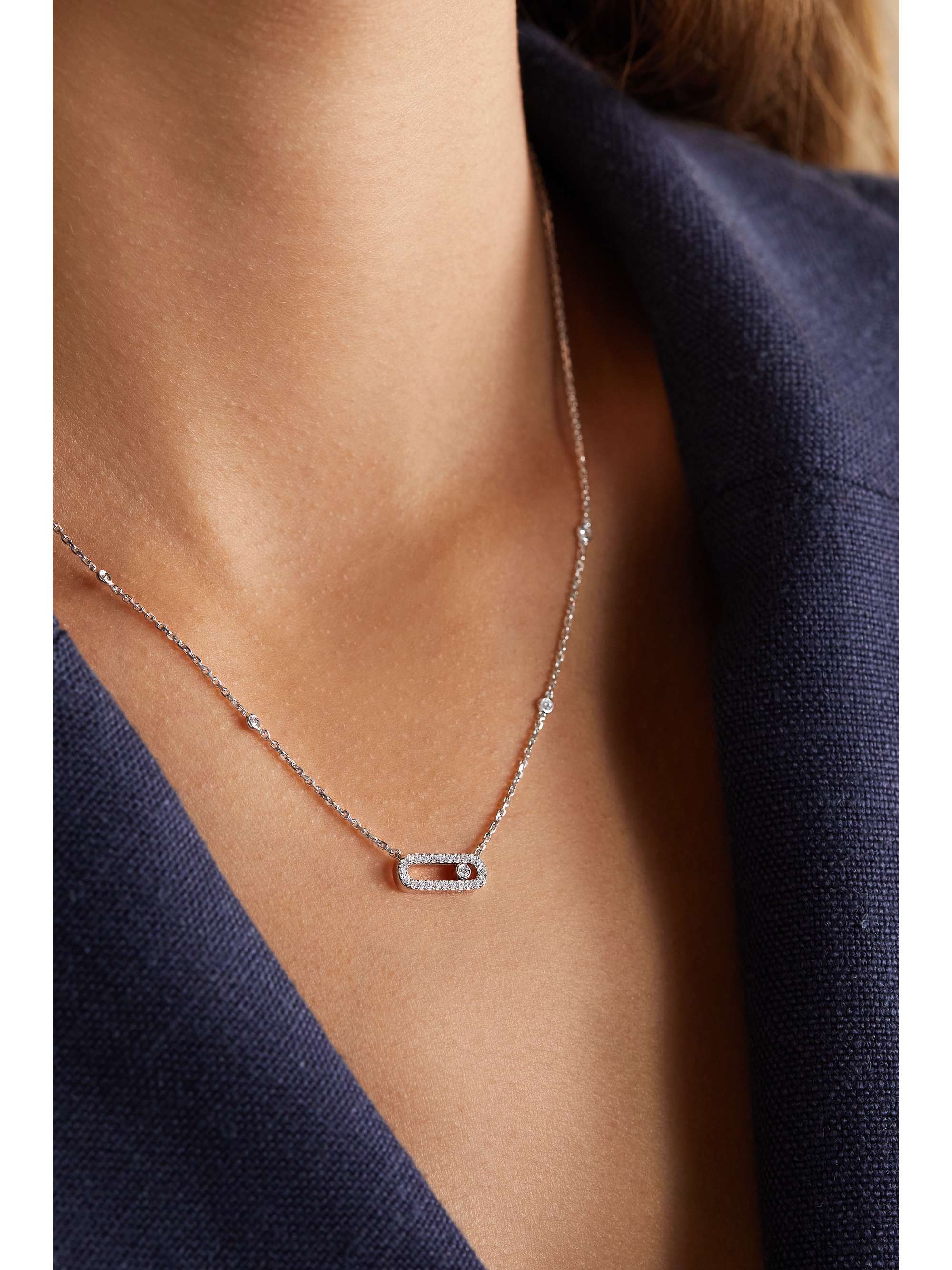 MESSIKA Move Uno 18-karat white gold diamond necklace