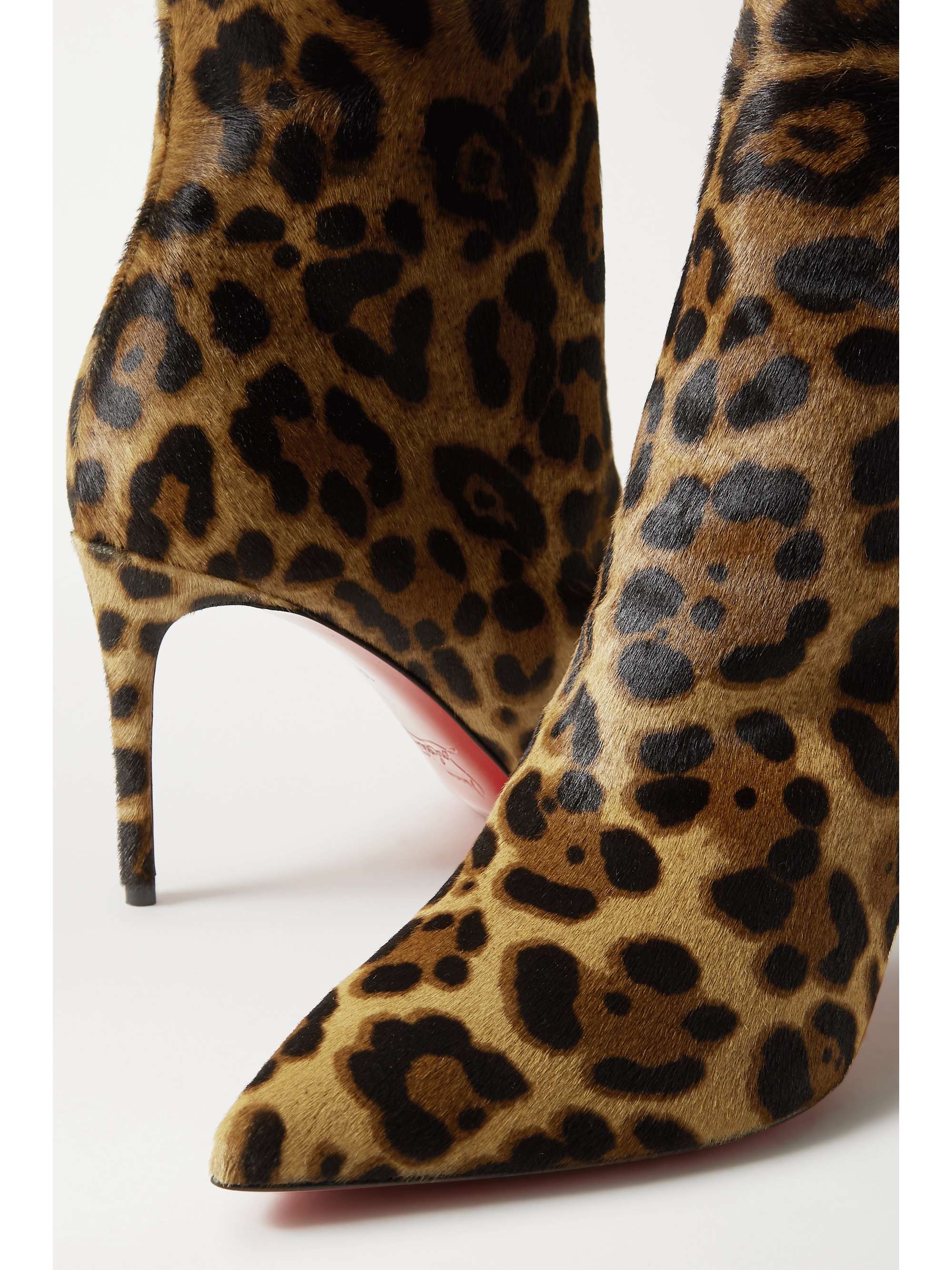 leopard-print calf hair ankle boots 