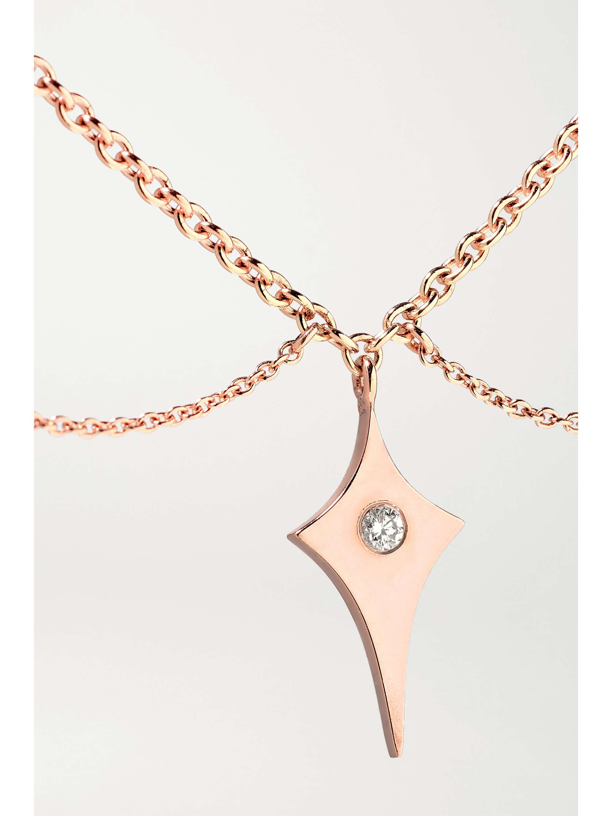 DIANE KORDAS Shield 14-karat rose gold diamond anklet