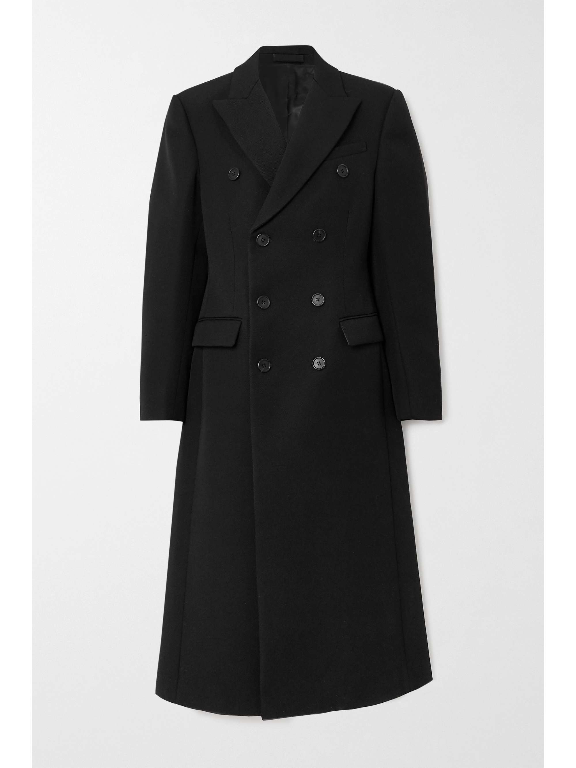 black double breasted overcoat