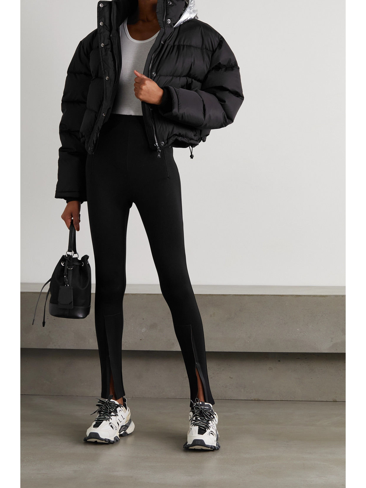 Wardrobe.nyc + Net-a-porter Hooded Quilted Padded Shell Down Jacket In Black