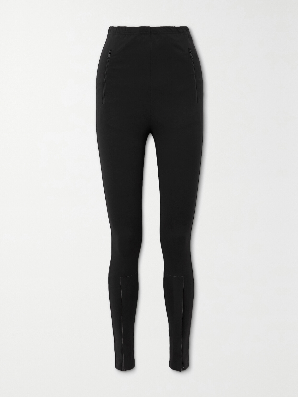 Shop Wardrobe.nyc Zip-detailed Stretch-jersey Leggings In Black