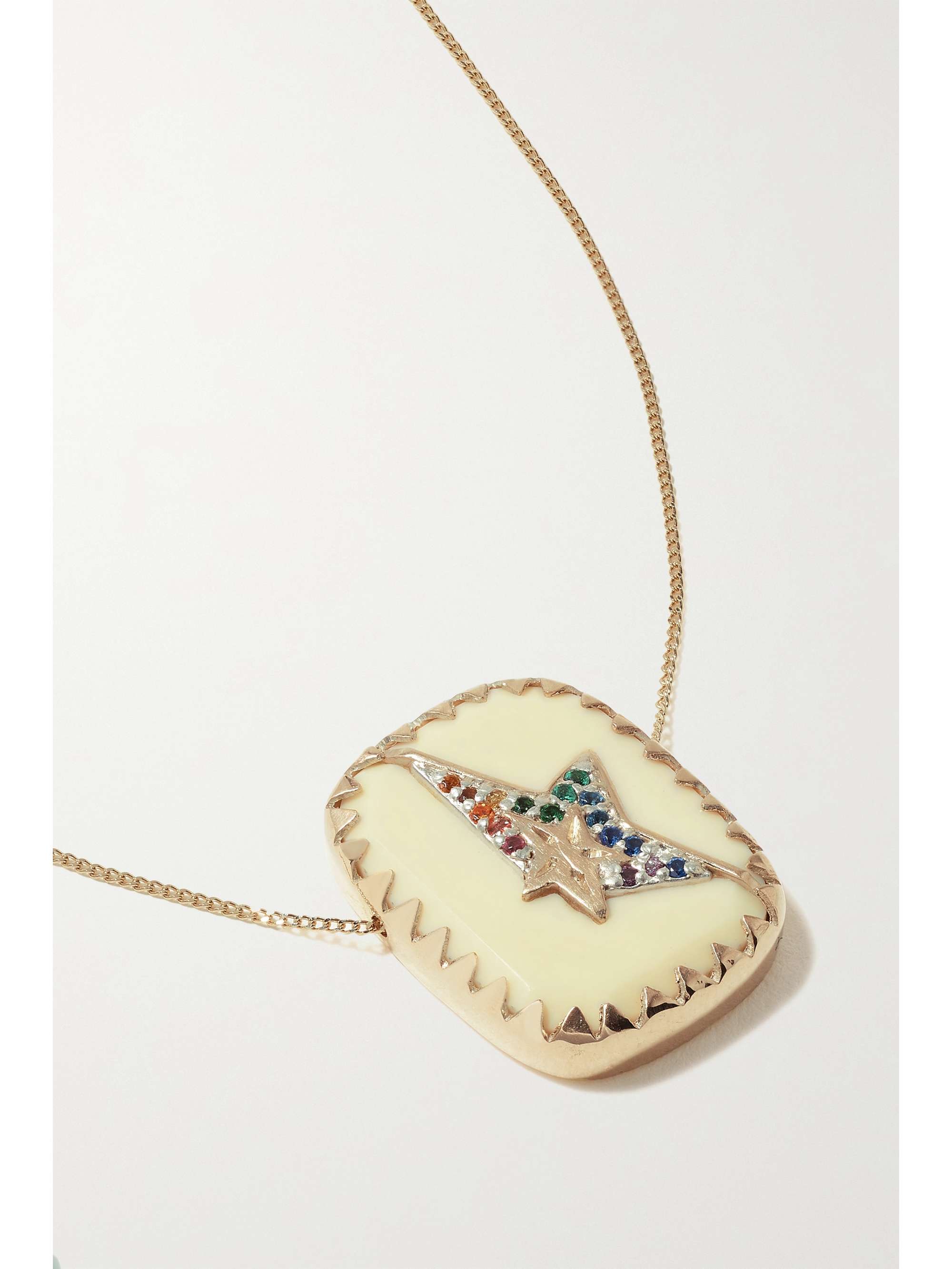 PASCALE MONVOISIN Varda N°1 9-karat gold, sterling silver, bakelite and Nanogem necklace