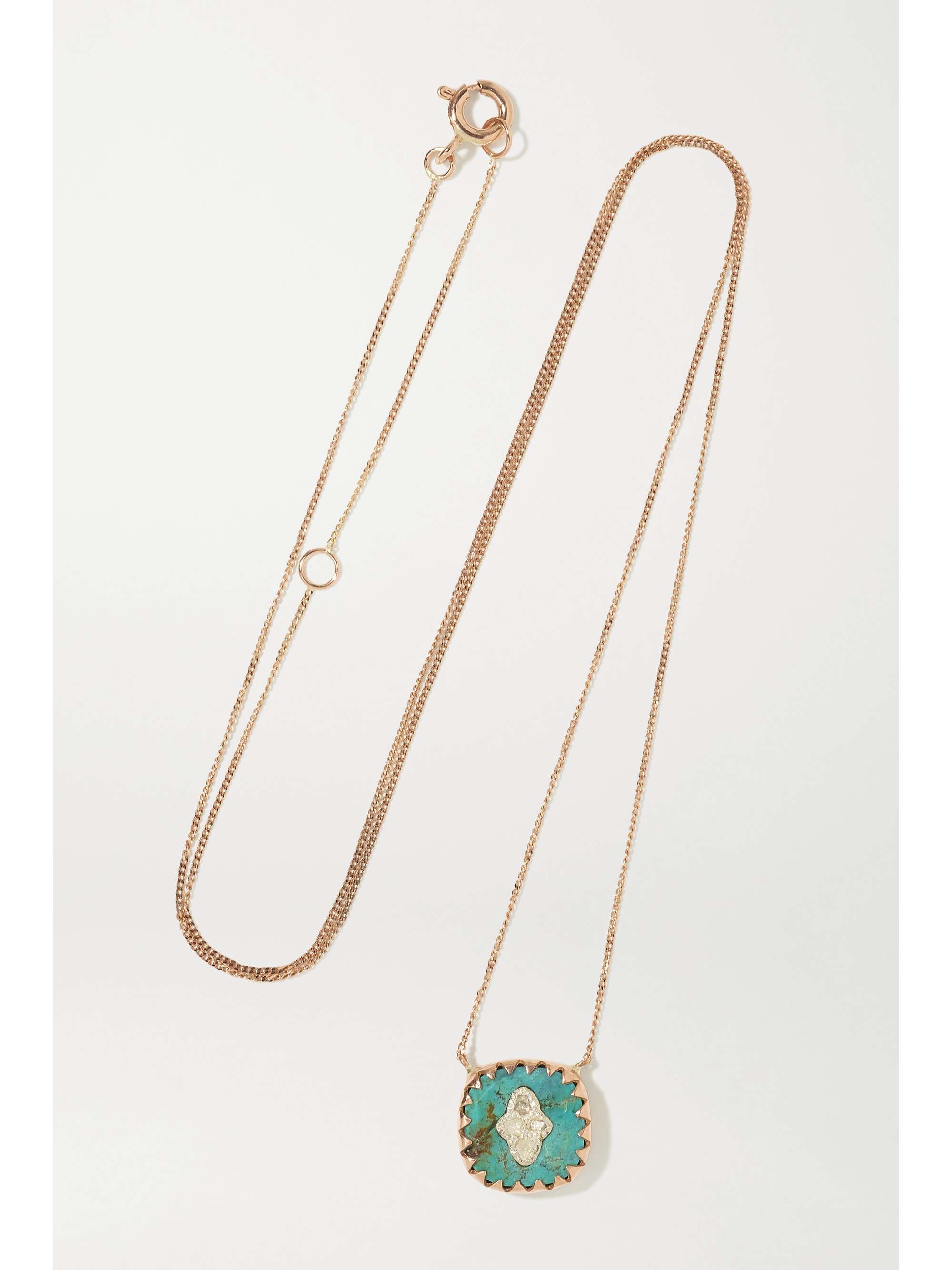 PASCALE MONVOISIN Pierrot N°2 9-karat rose gold, turquoise and diamond necklace