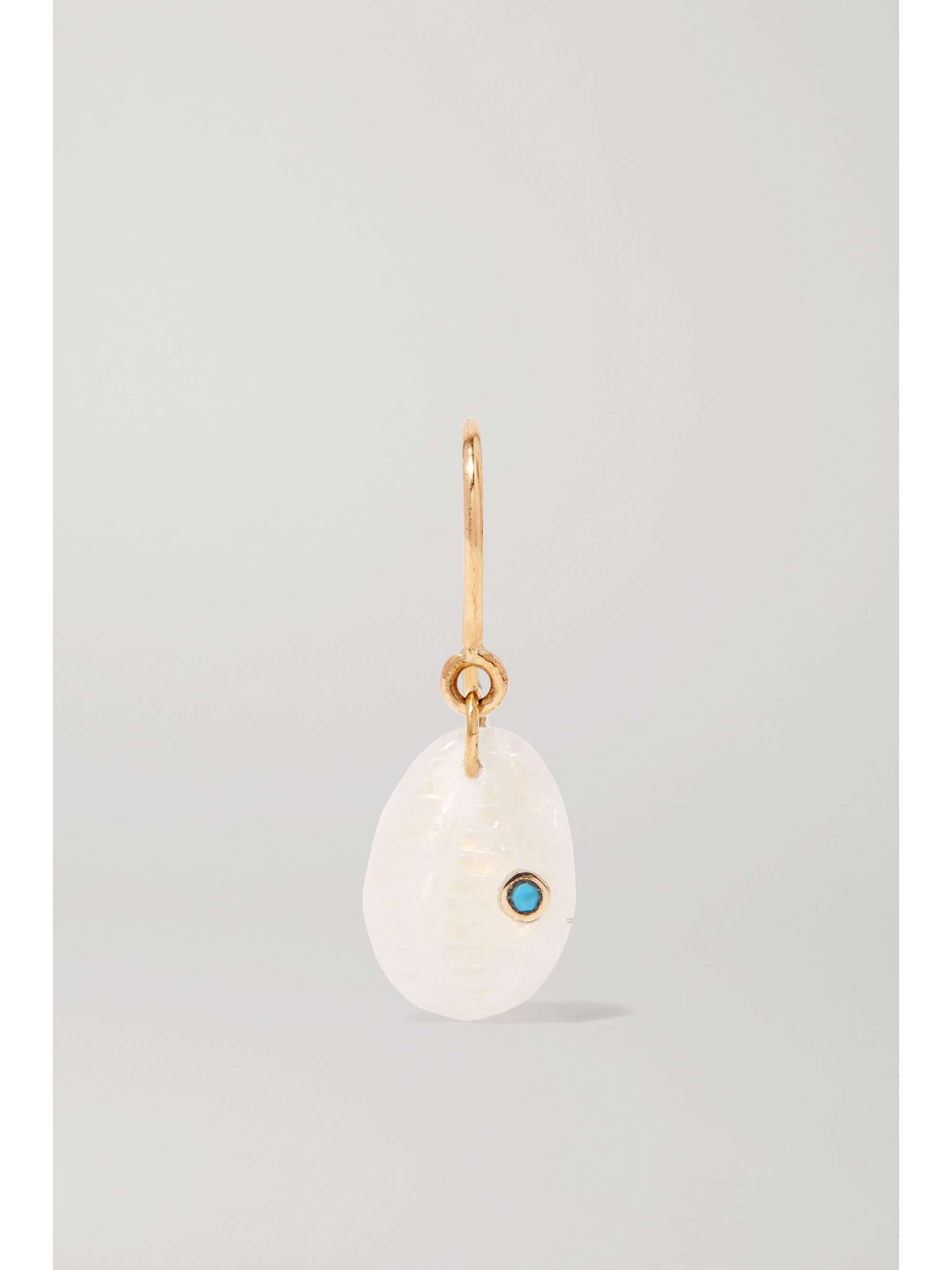 PASCALE MONVOISIN Cauri N°2 9-karat gold, moonstone and turquoise earring