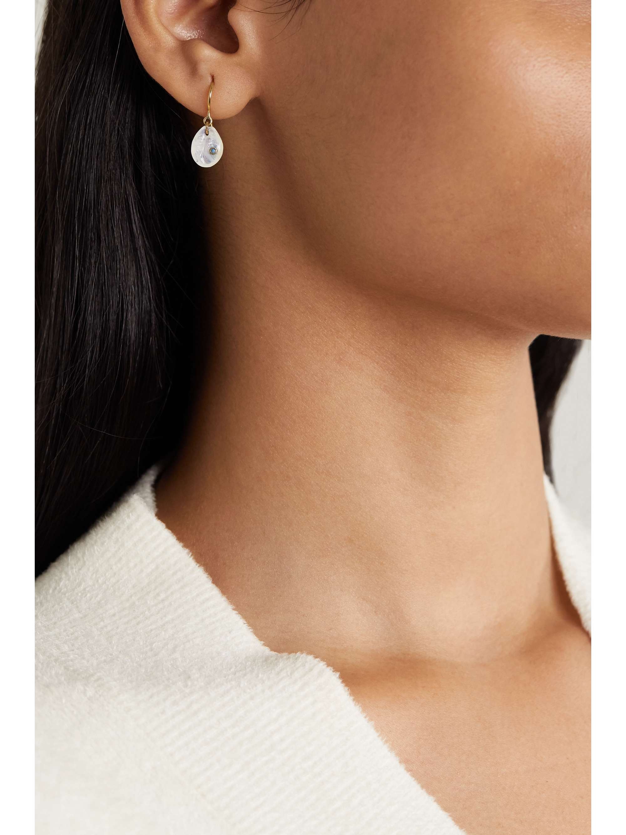 PASCALE MONVOISIN Cauri N°2 9-karat gold, moonstone and turquoise earring