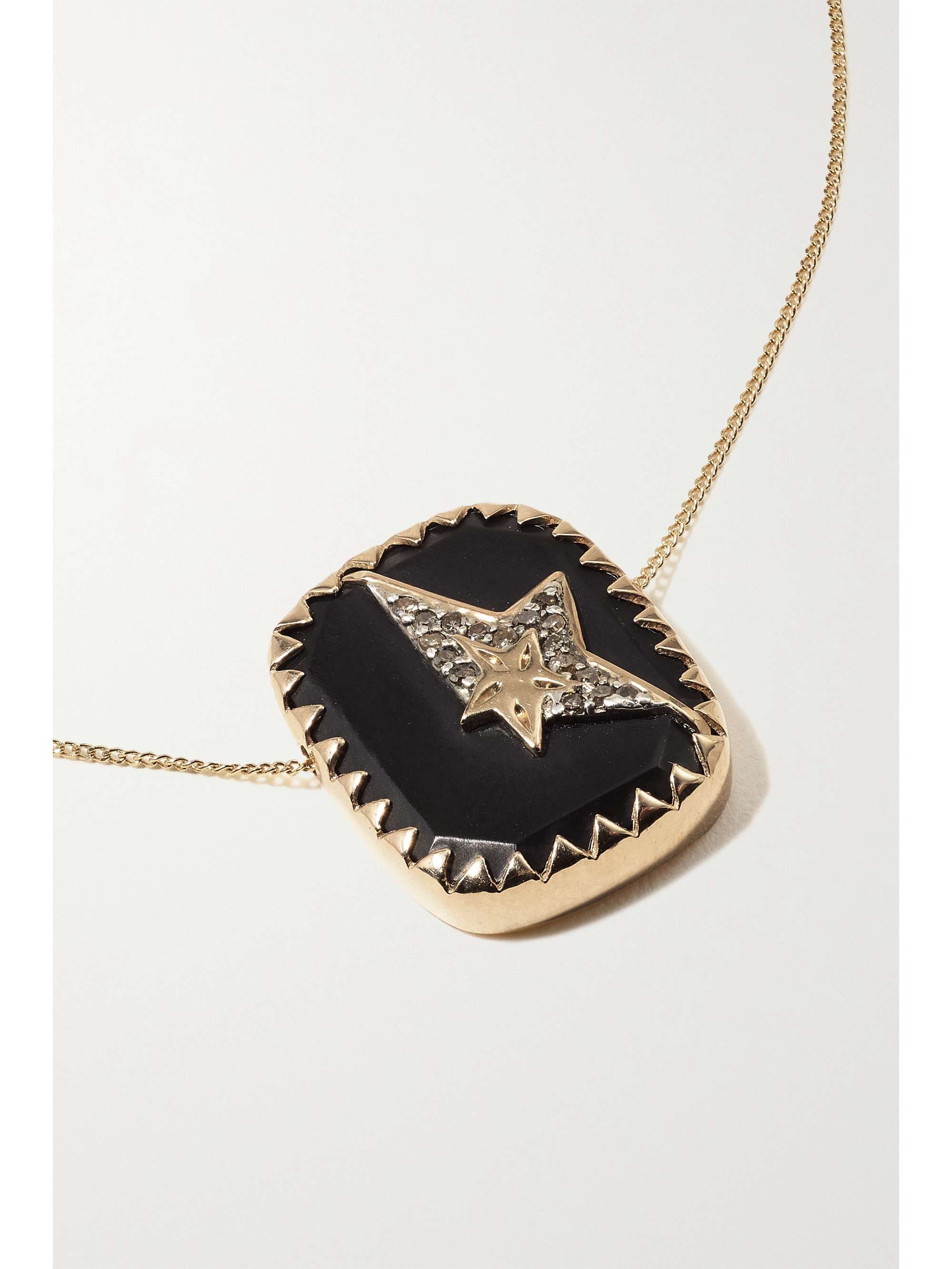PASCALE MONVOISIN Varda N°1 Kette aus 9 und 14 Karat Gold mit Sterlingsilber, Bakelit® und Diamanten
