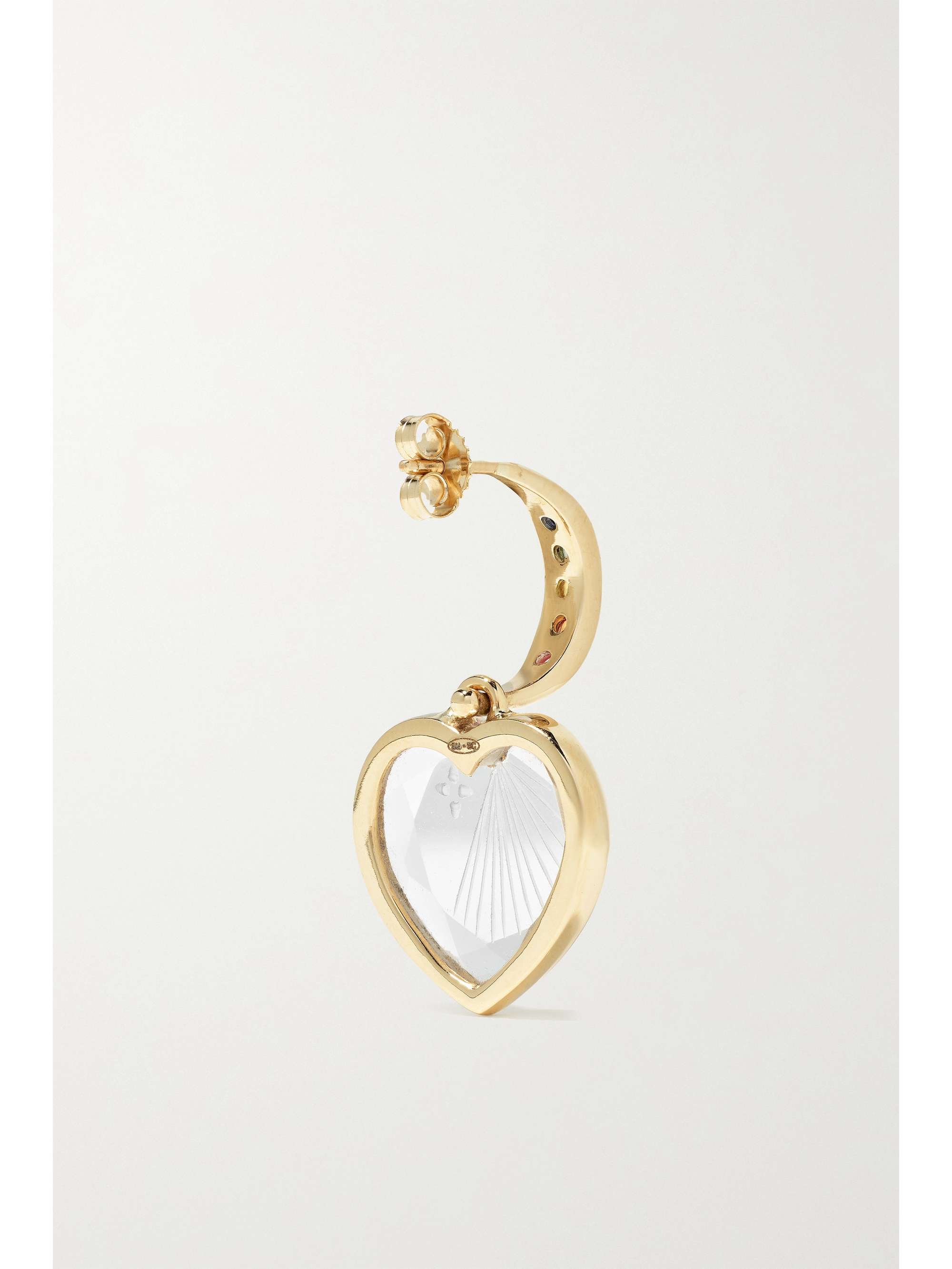 PASCALE MONVOISIN Boucle d'oreille unique en or 9 carats (375/1000), cristal et saphirs Gabin N°2