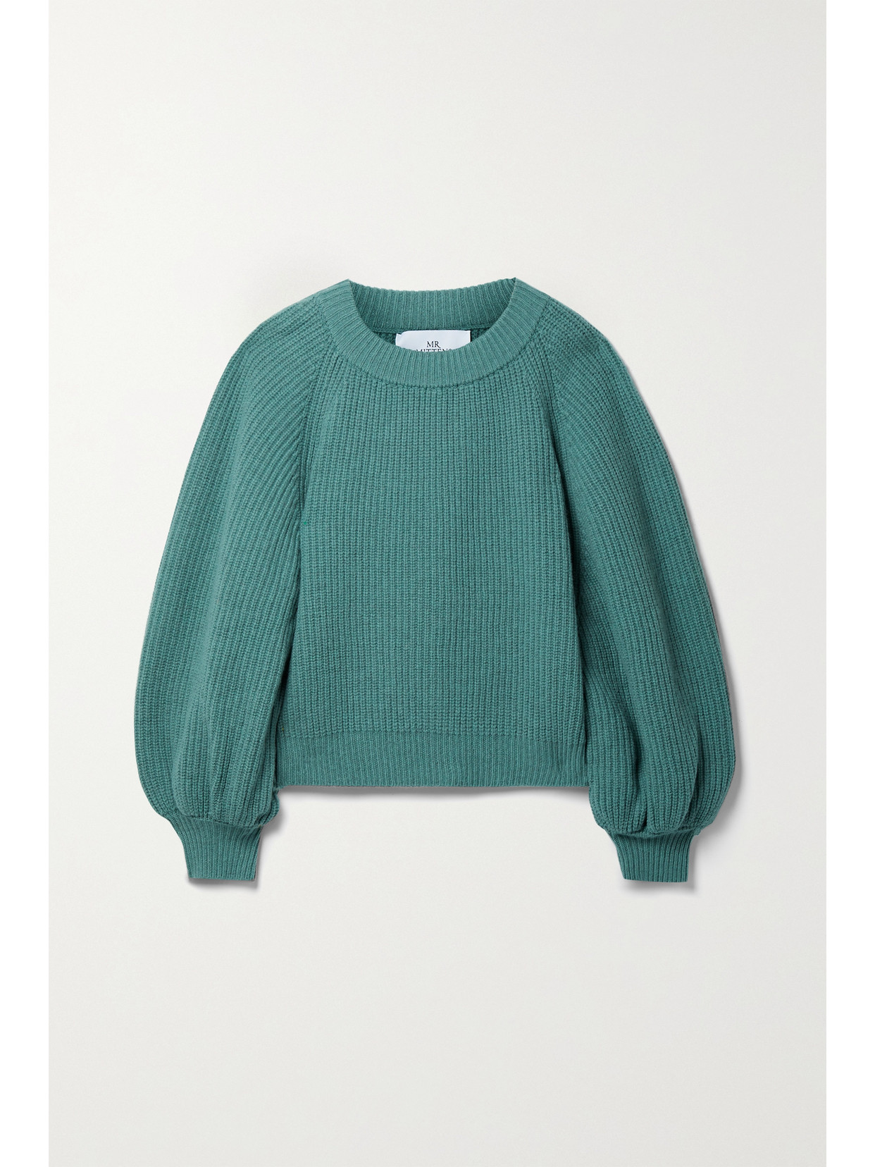 Click to view more detailed imagery on our partner's website I Love Mr Mittens Ribbed Wool And Cashmere-blend Sweater In Emerald