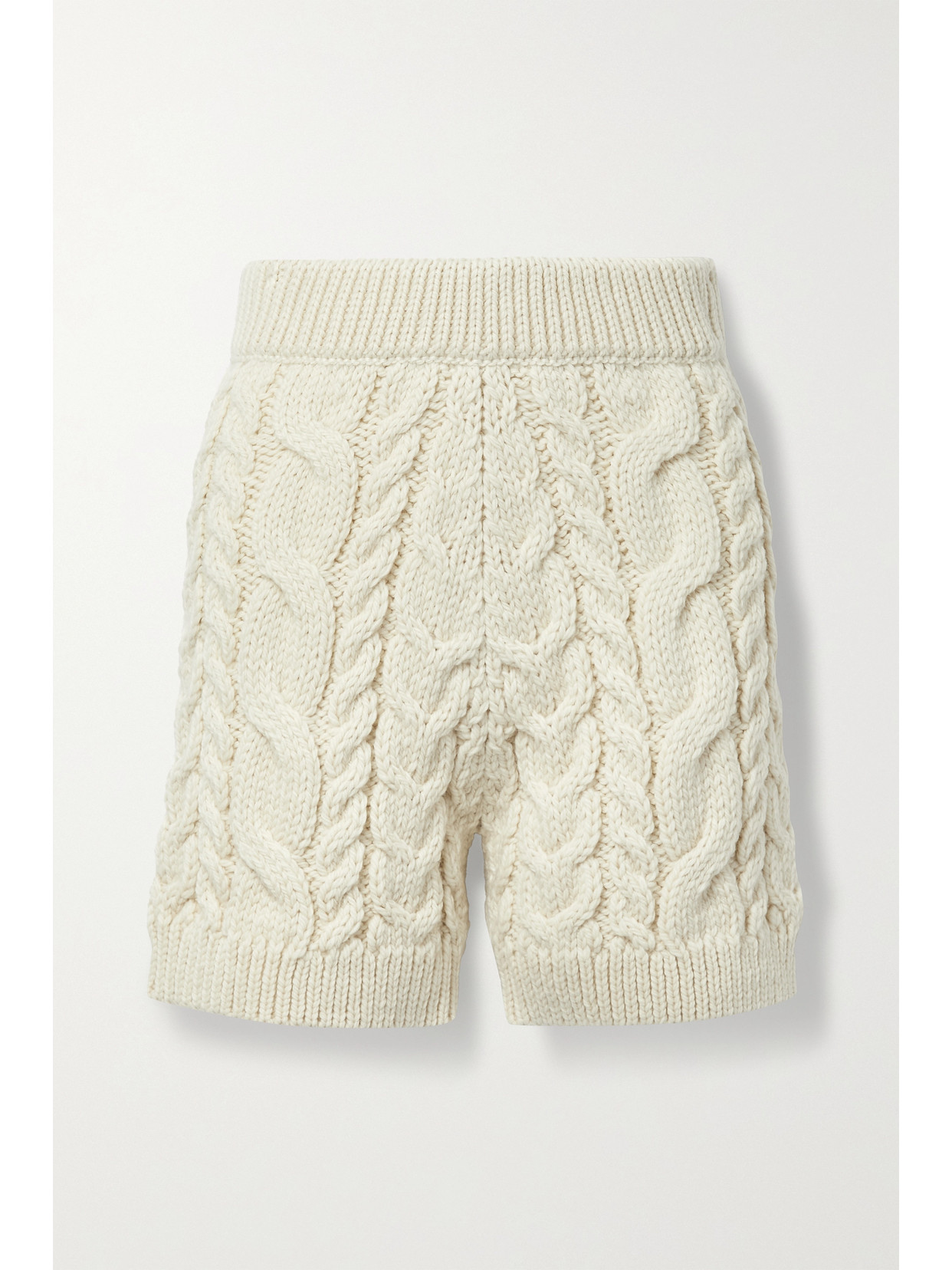 Click to view more detailed imagery on our partner's website I Love Mr Mittens Cable-knit Wool Shorts In Cream