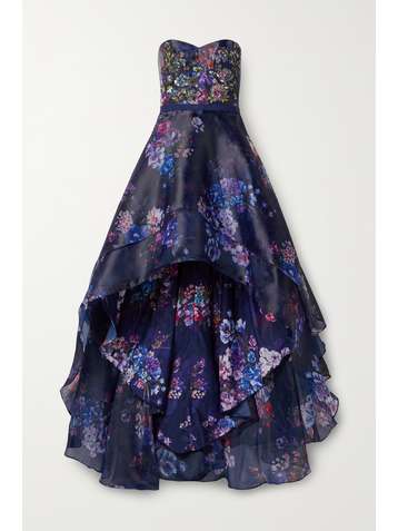 marchesa notte embroidered dress