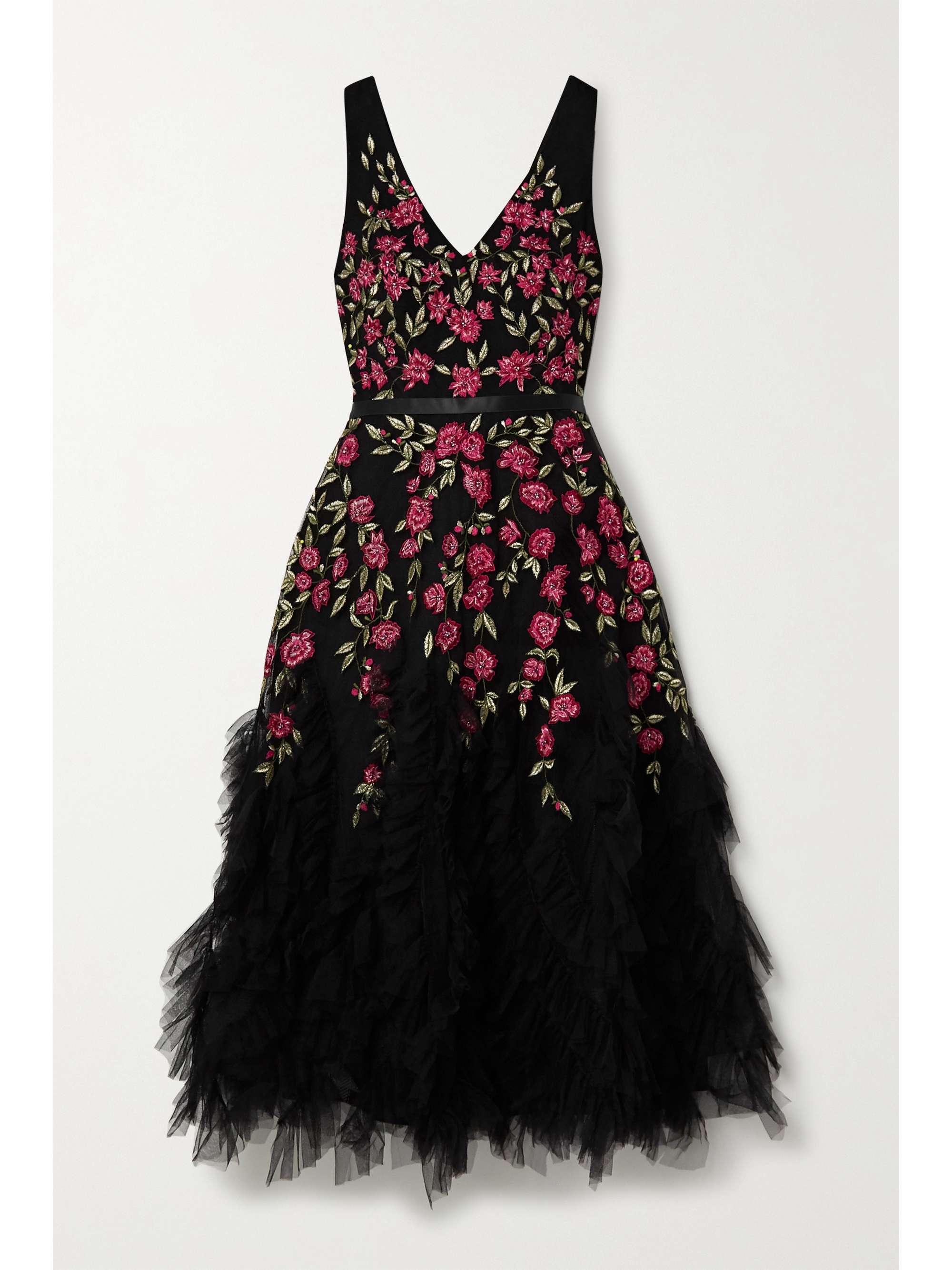 marchesa embroidered dress