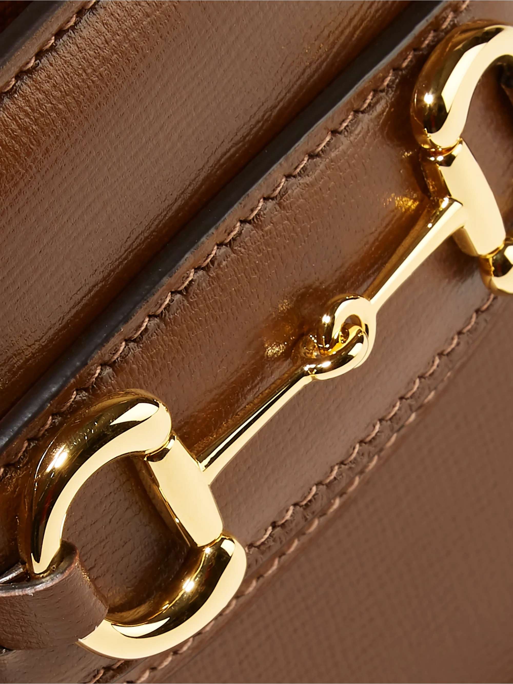 GUCCI Horsebit 1955 textured-leather shoulder bag
