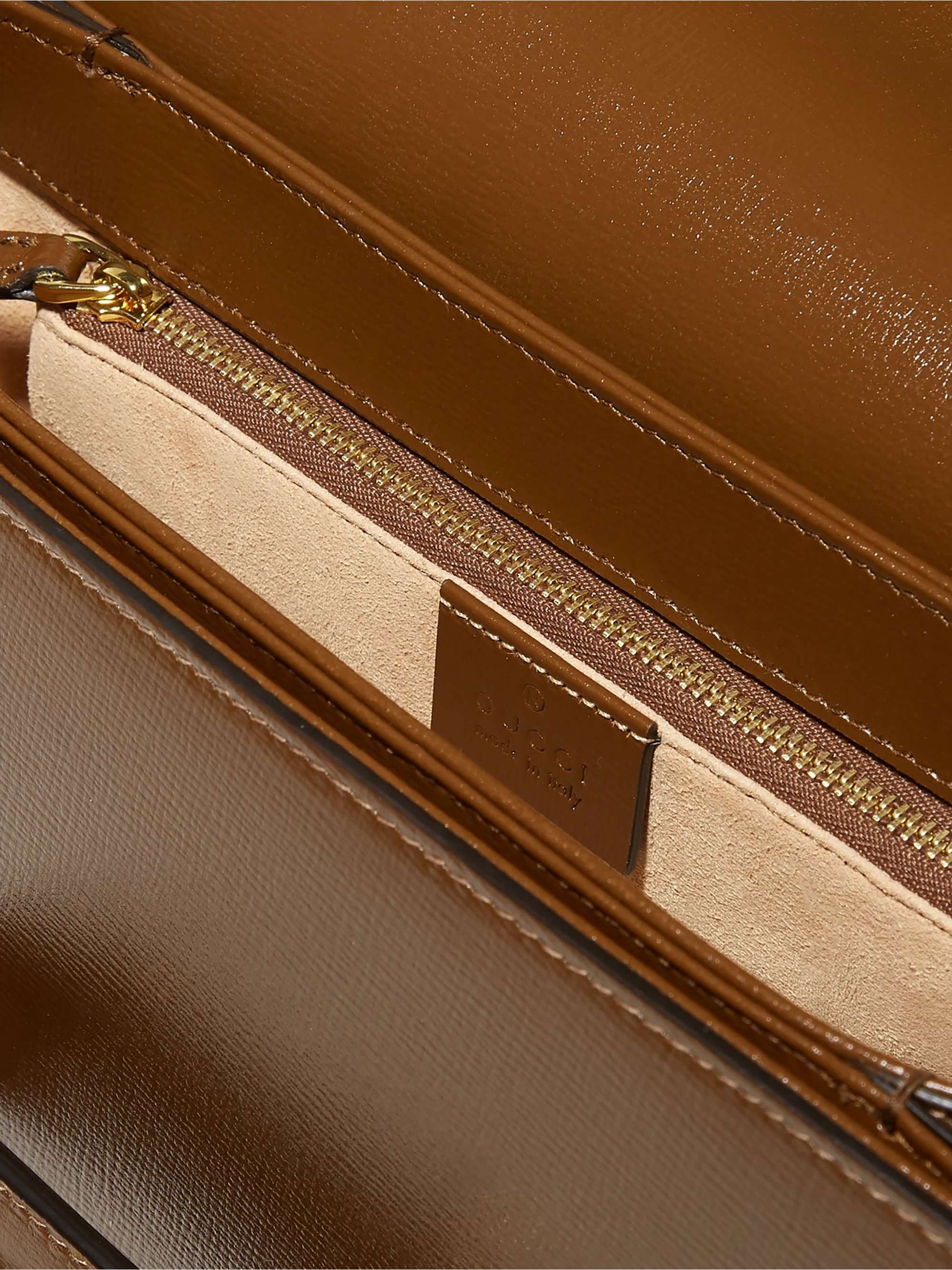 GUCCI Horsebit 1955 textured-leather shoulder bag