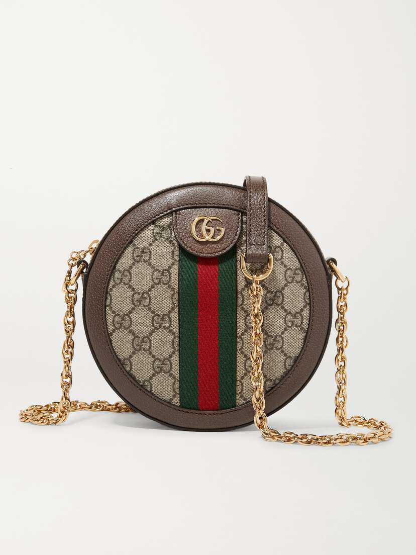 Gucci Ophidia Mini Textured Leather-trimmed Printed Coated-canvas Shoulder Bag