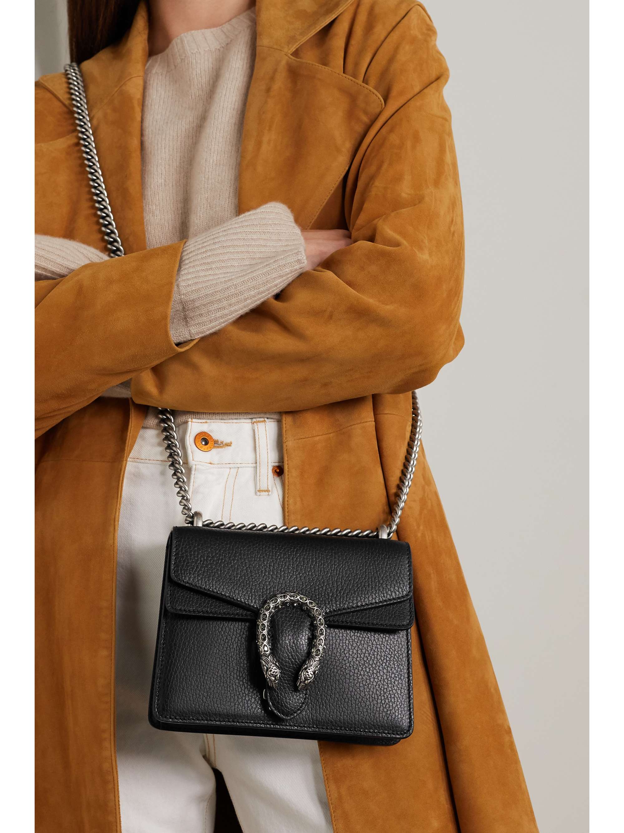 parfume pære mølle Black + NET SUSTAIN Dionysus mini textured-leather shoulder bag | GUCCI |  NET-A-PORTER