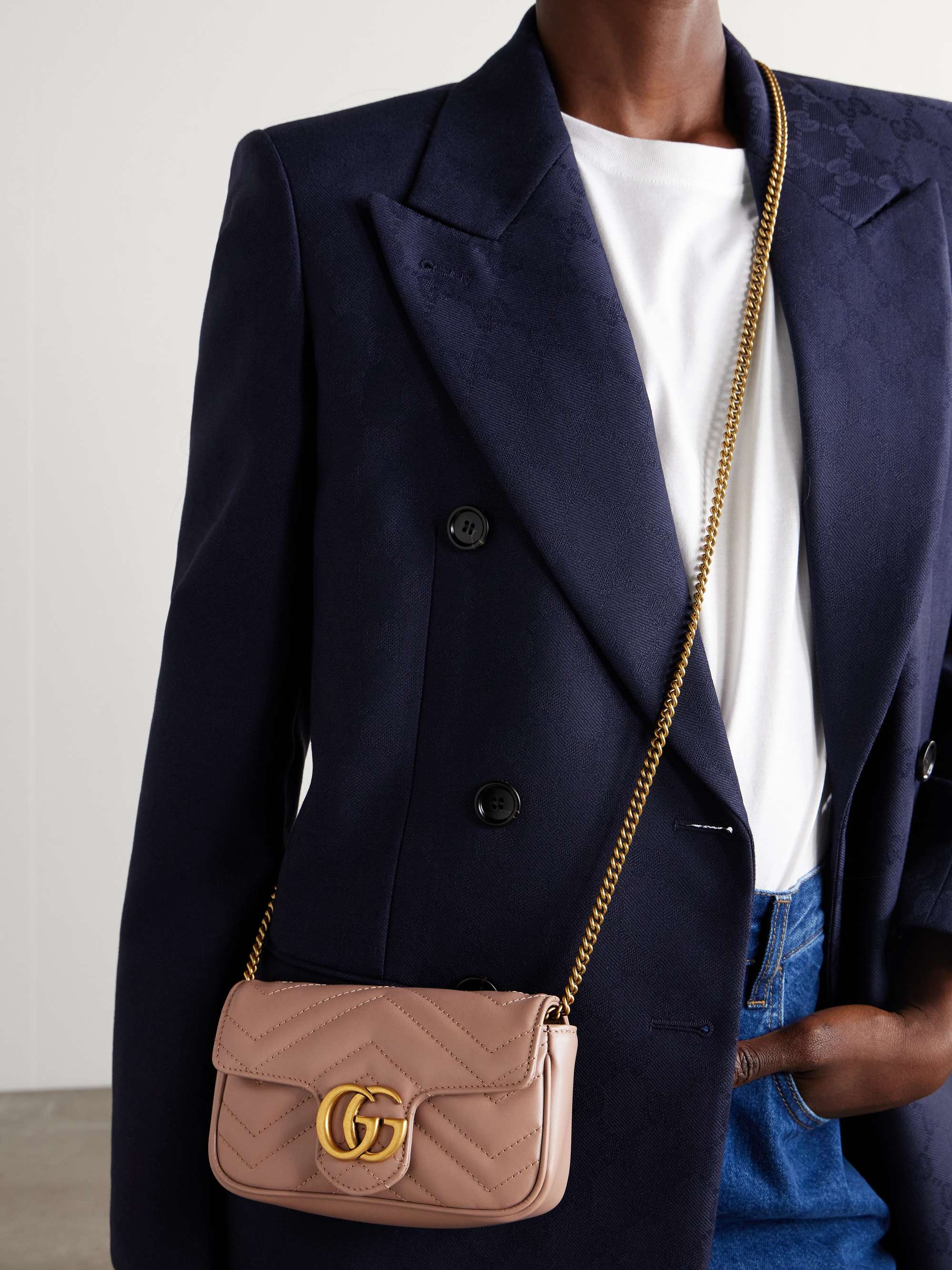 GUCCI GG Marmont super mini leather shoulder bag | NET-A-PORTER