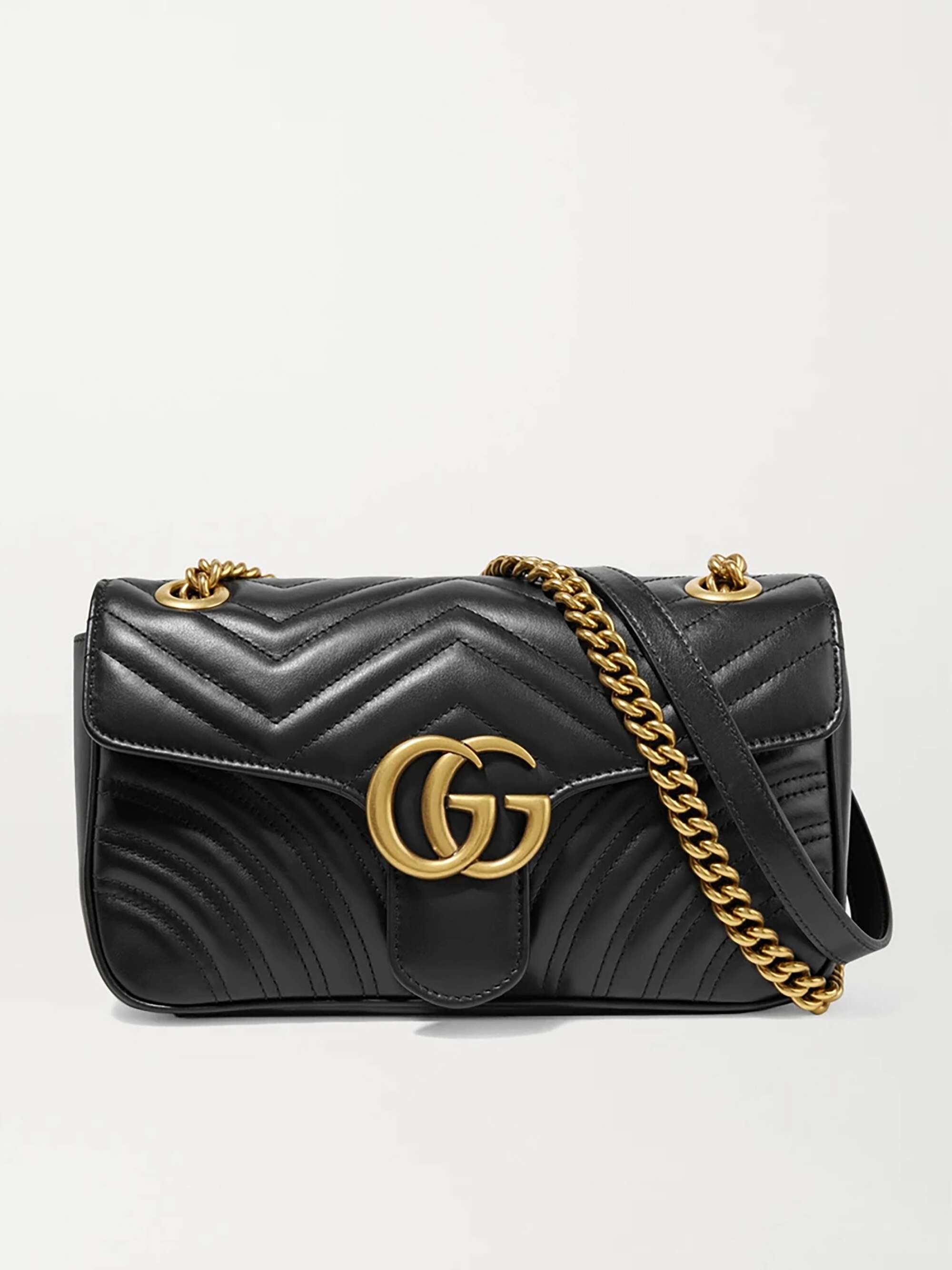 GG Marmont Leather Shoulder Bag in Black - Gucci