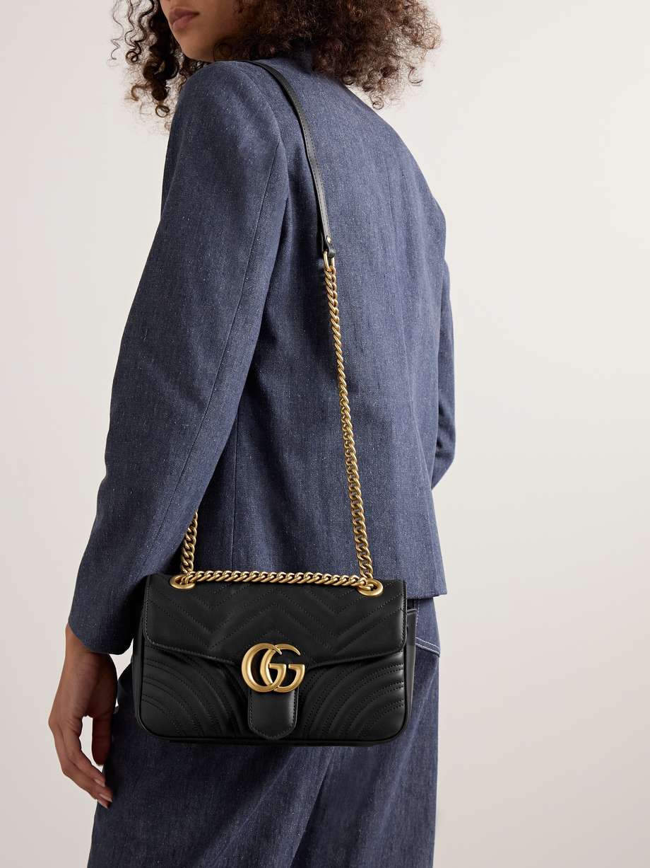 GUCCI GG Marmont small quilted leather shoulder bag NETAPORTER