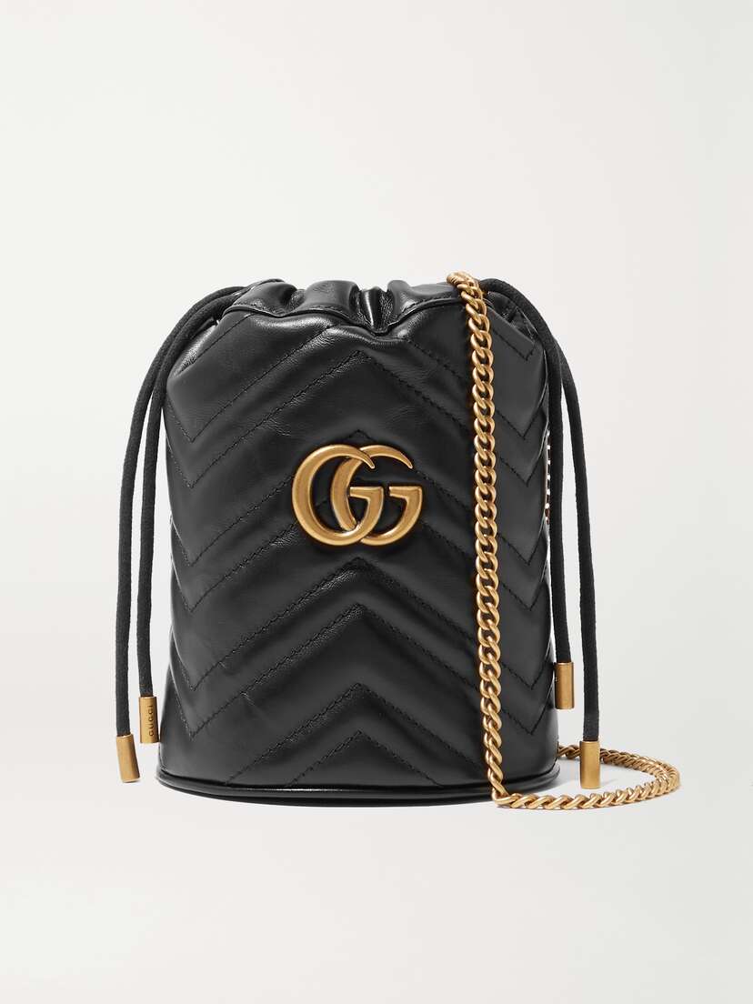 Gucci Gg Marmont Mini Quilted Leather Bucket Bag