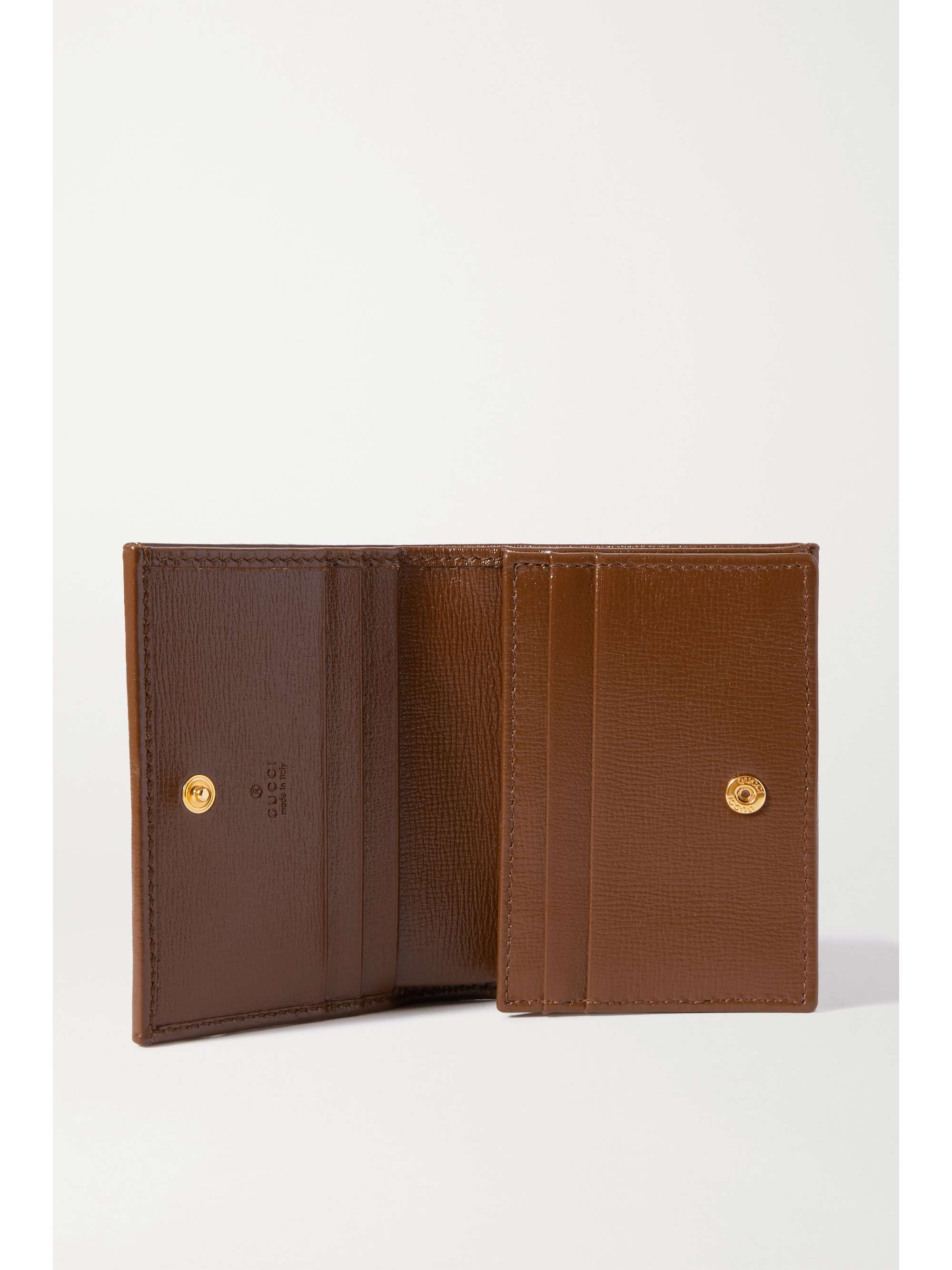 GUCCI Horsebit 1955 leather-trimmed printed coated-canvas wallet