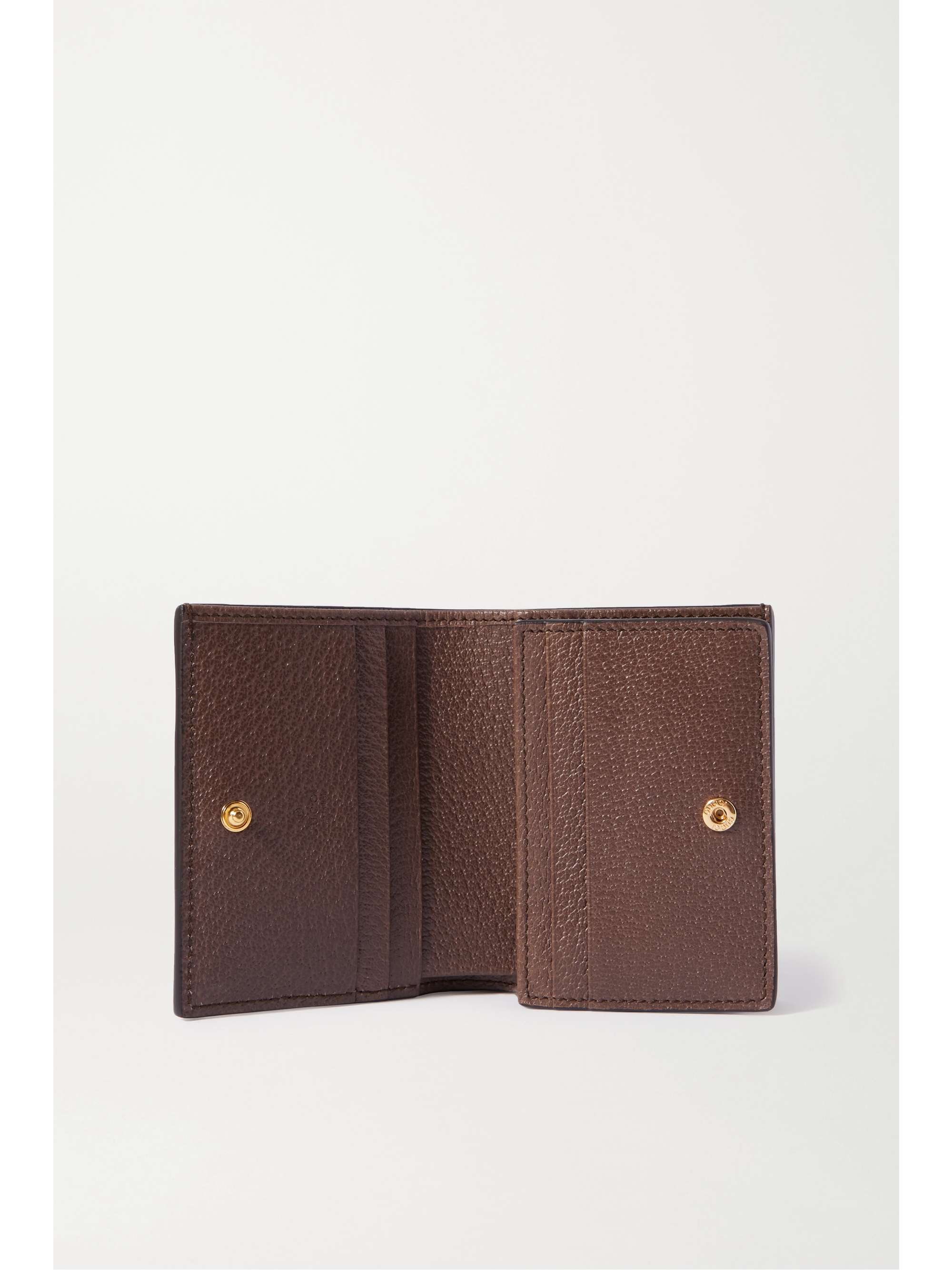 GUCCI Ophidia textured leather-trimmed printed coated-canvas wallet