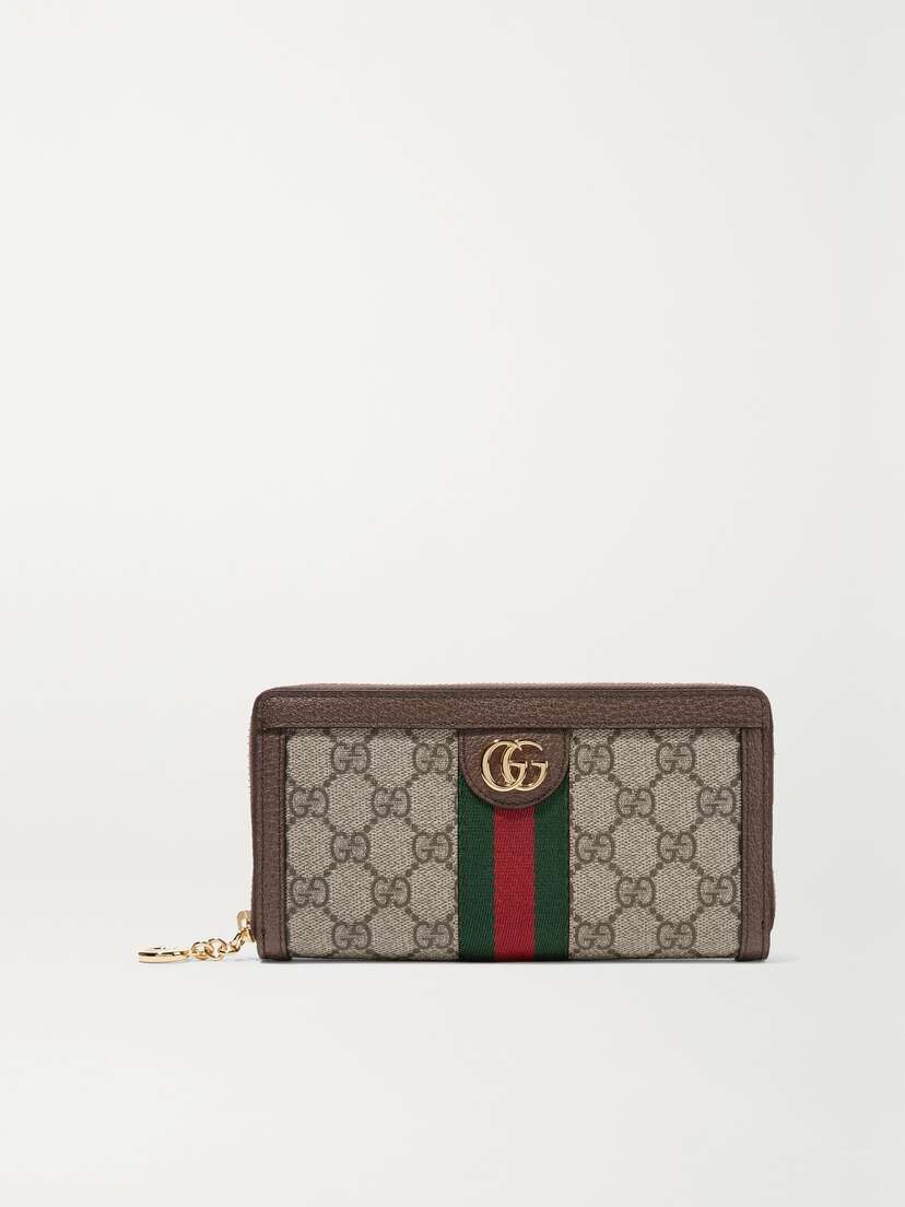 Gucci Ophidia Textured Leather-trimmed Printed Coated-canvas Continental Wallet