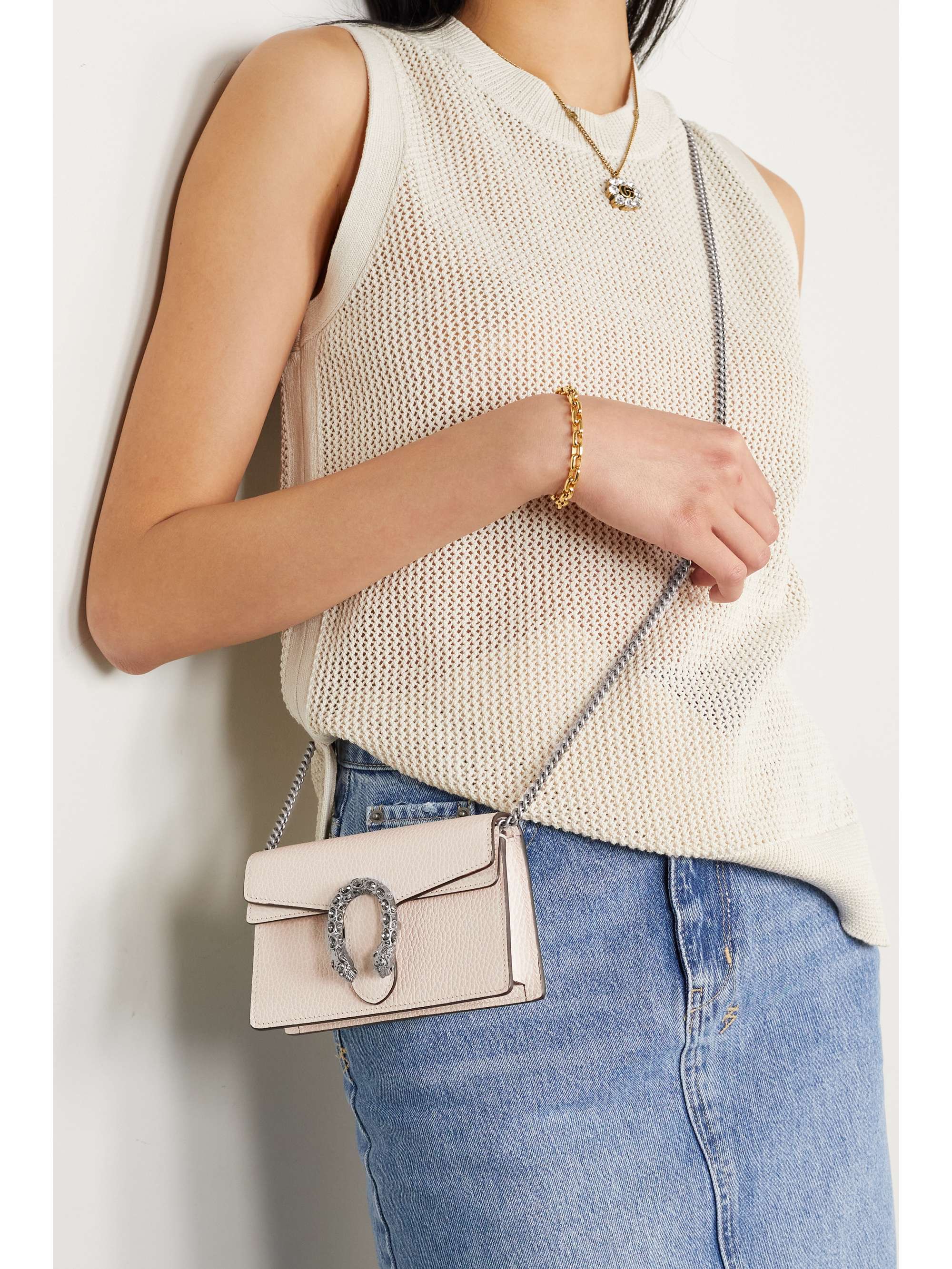 + NET SUSTAIN Dionysus super mini textured-leather shoulder bag