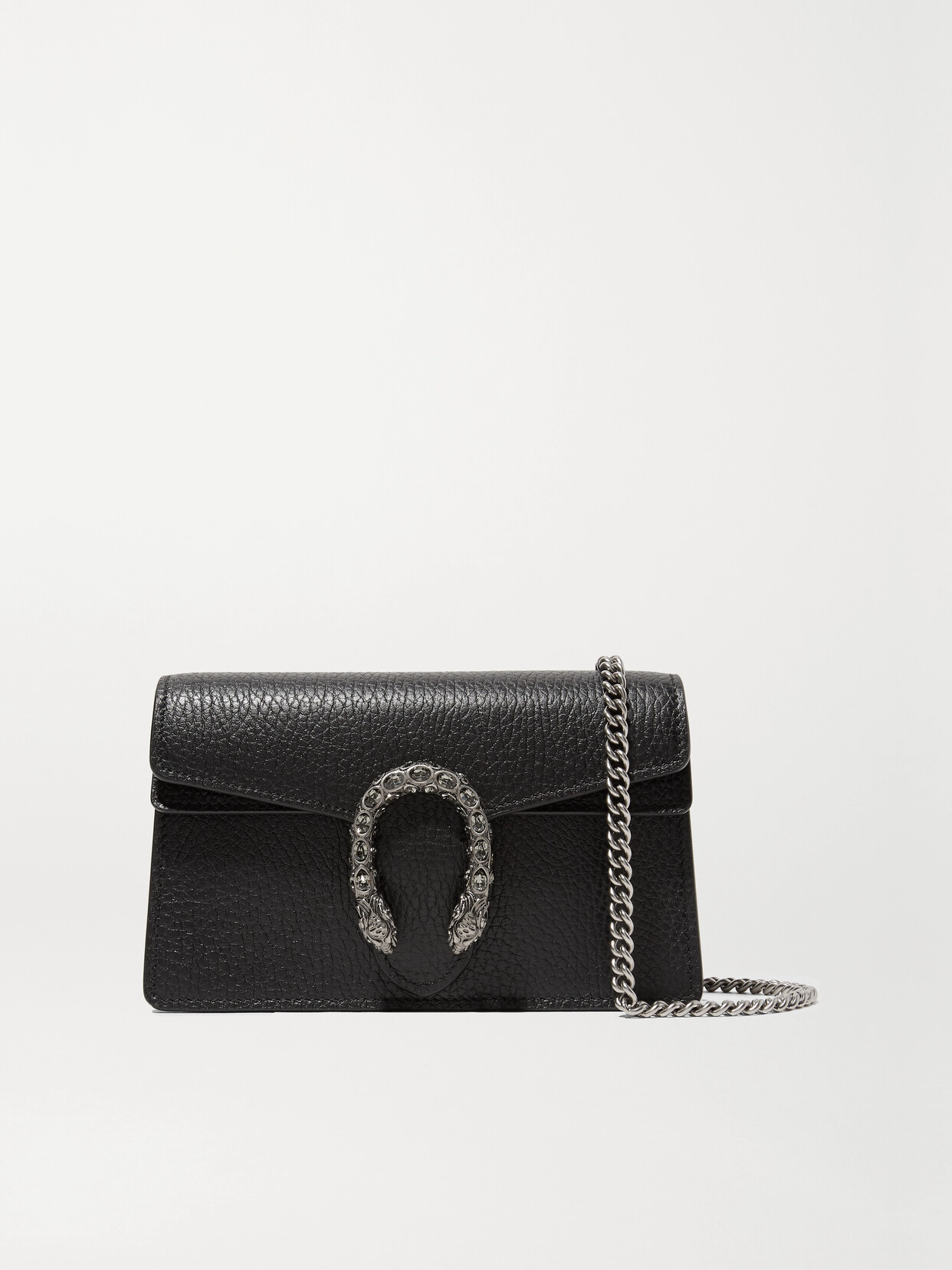 Gucci - + Net Sustain Dionysus Super Mini Textured-leather Shoulder Bag - Black