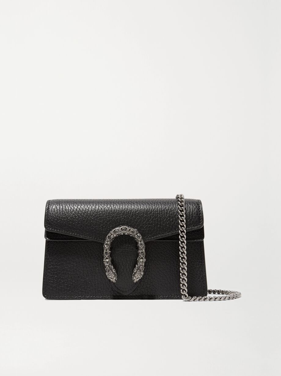 GUCCI Dionysus super mini textured-leather shoulder bag