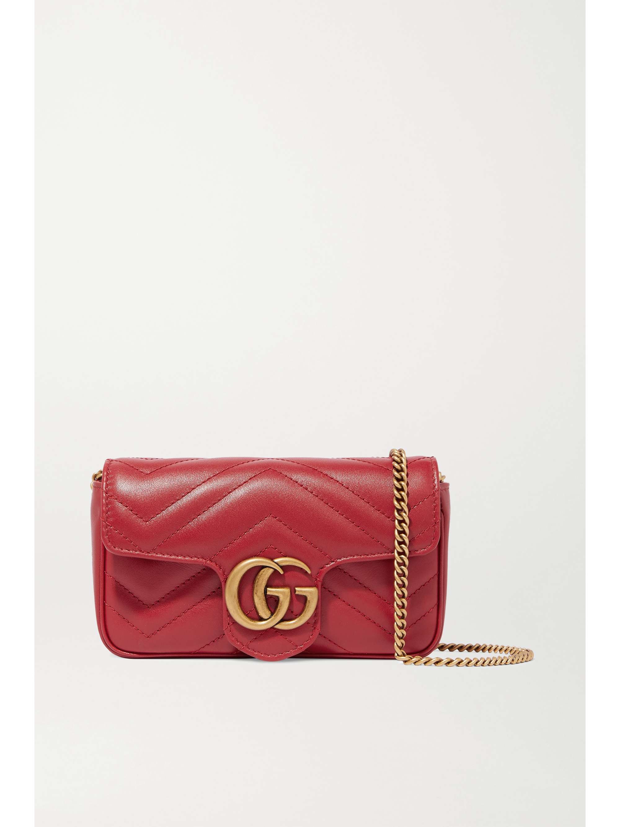 Red GG Marmont super mini quilted leather shoulder bag | GUCCI |