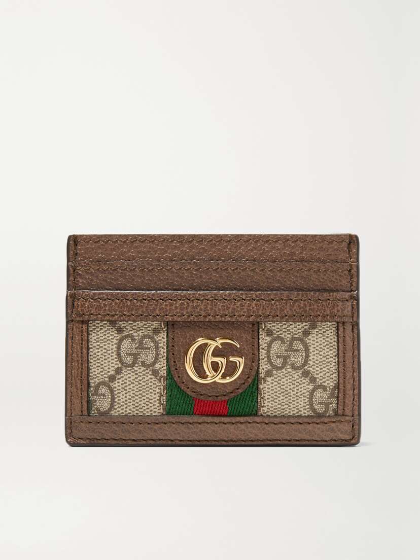Gucci Ophidia Textured Leather-trimmed Printed Coated-canvas Cardholder