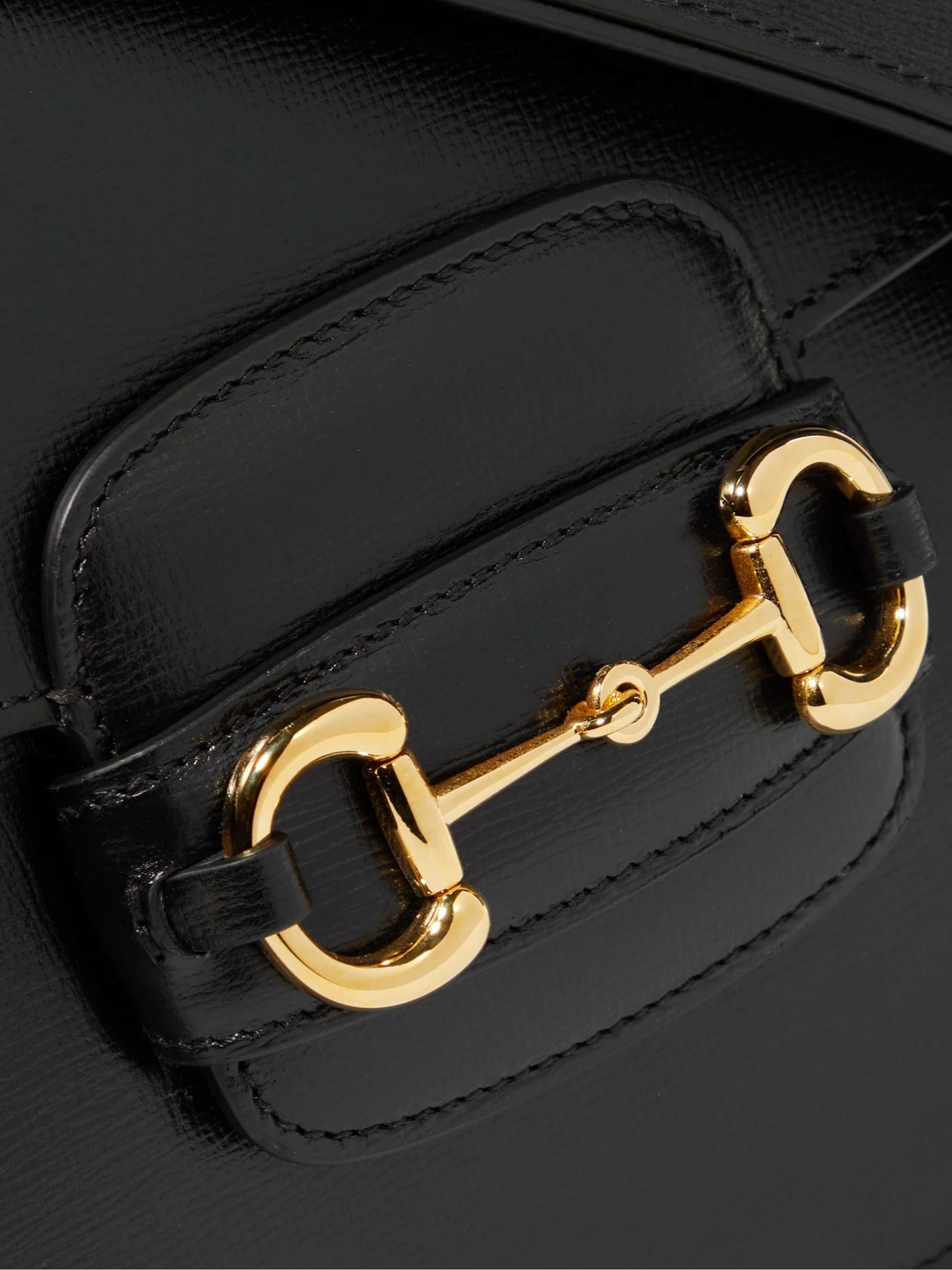 GUCCI Horsebit 1955 textured-leather shoulder bag