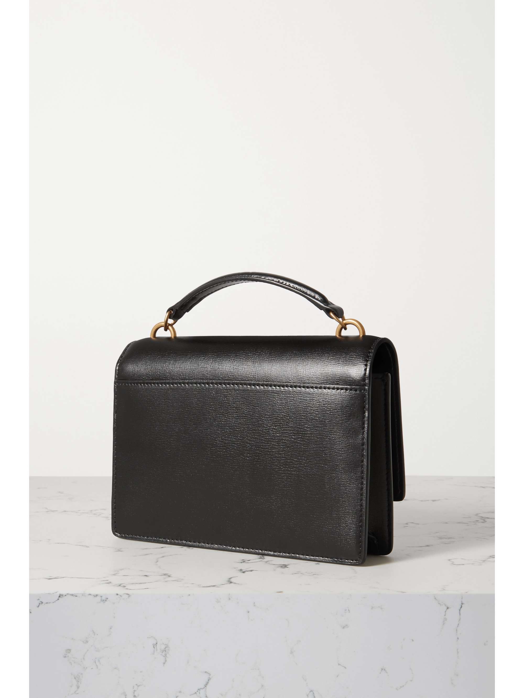saint laurent black sunset leather shoulder bolsa