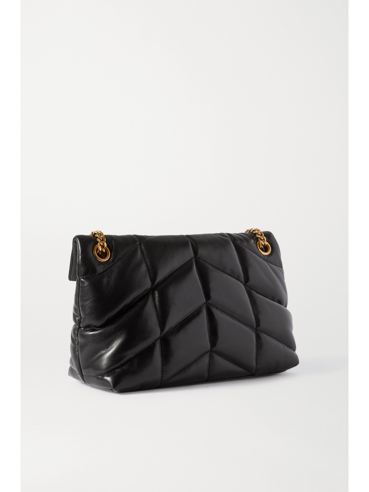 Shop Saint Laurent Loulou Puffer Small Quilted Leather Shoulder Bag In Black