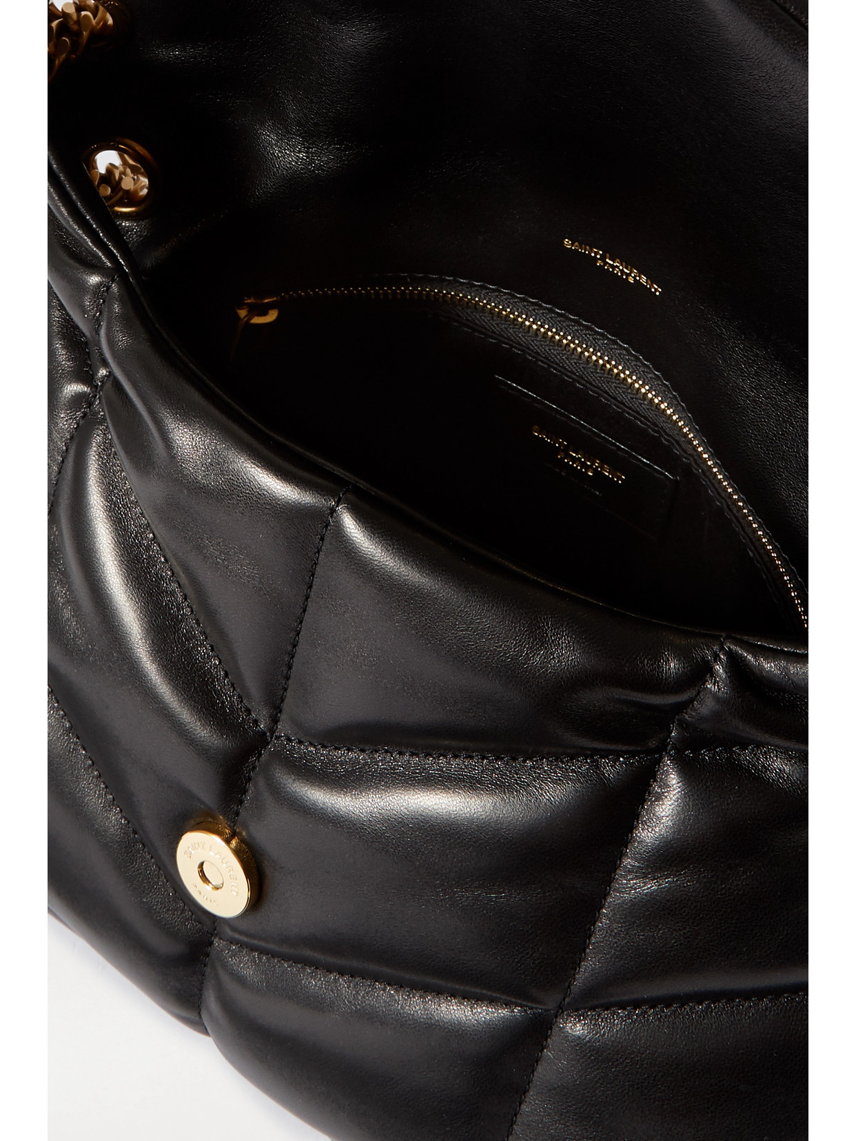 Saint Laurent Loulou Puffer Small Quilted Leather Shoulder Bag In Black