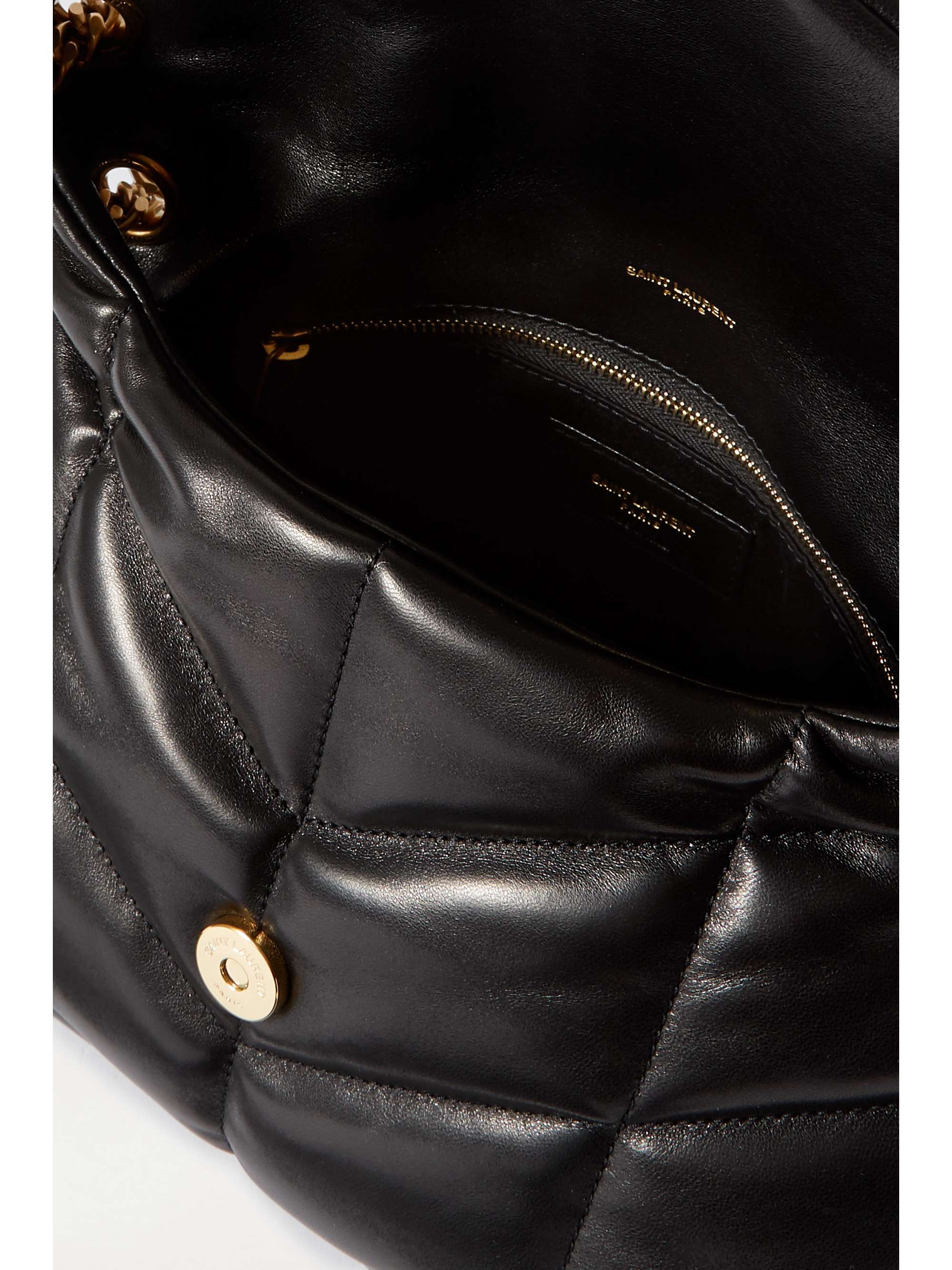 Saint Laurent Small Puffer Metallic Chain Shoulder Bag