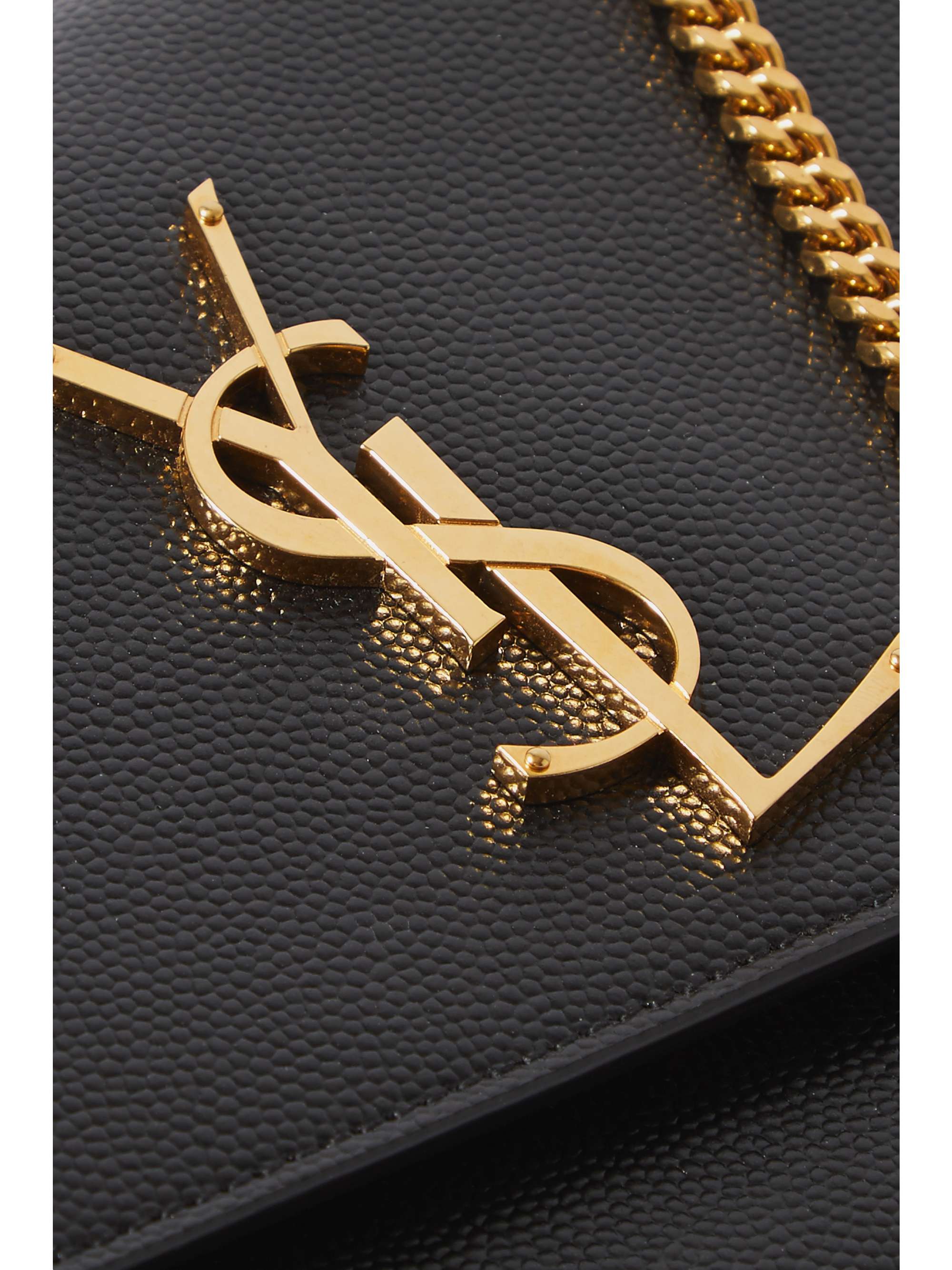 SAINT LAURENT Uptown textured-leather shoulder bag