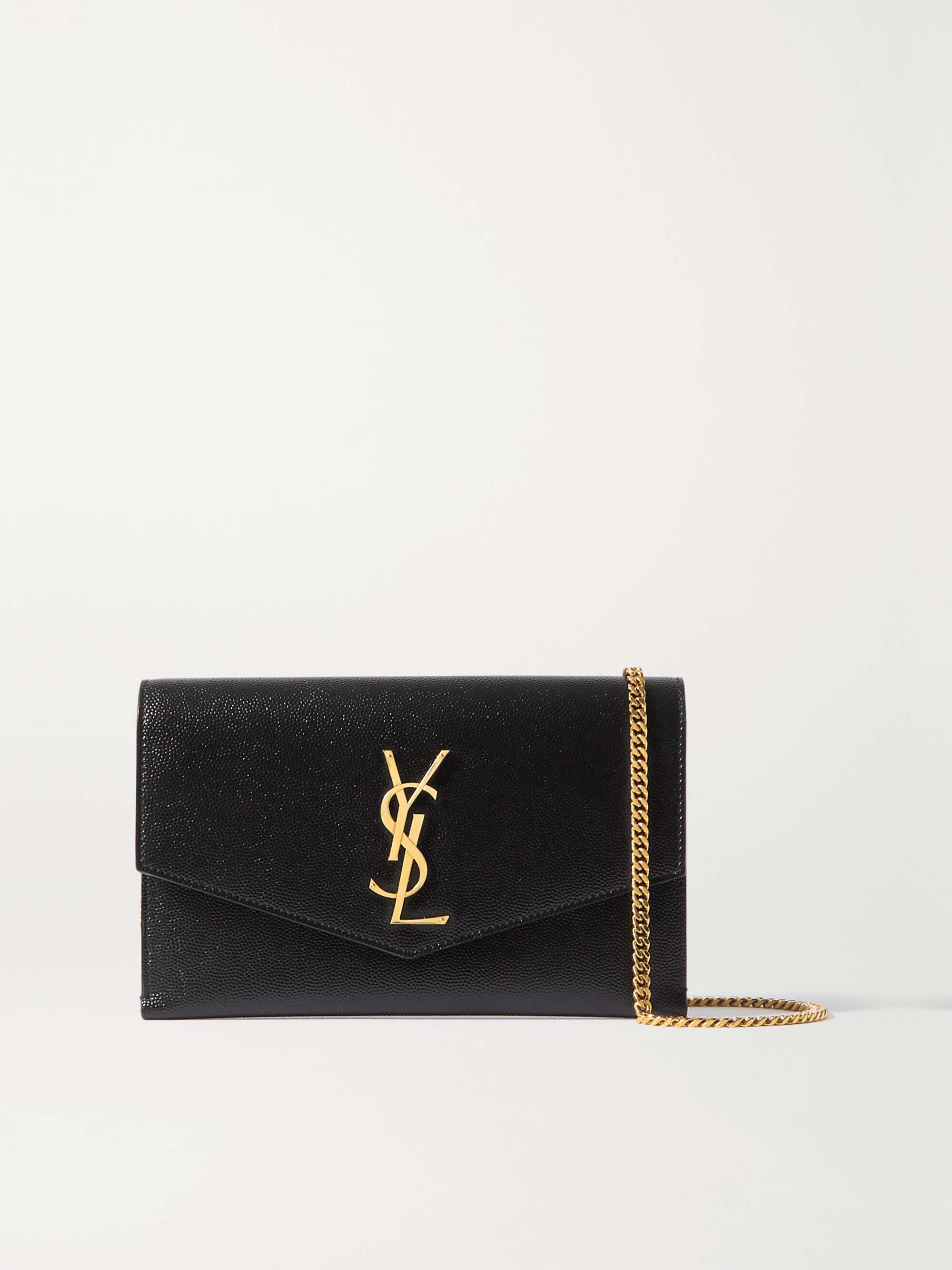 SAINT LAURENT Uptown textured-leather shoulder bag