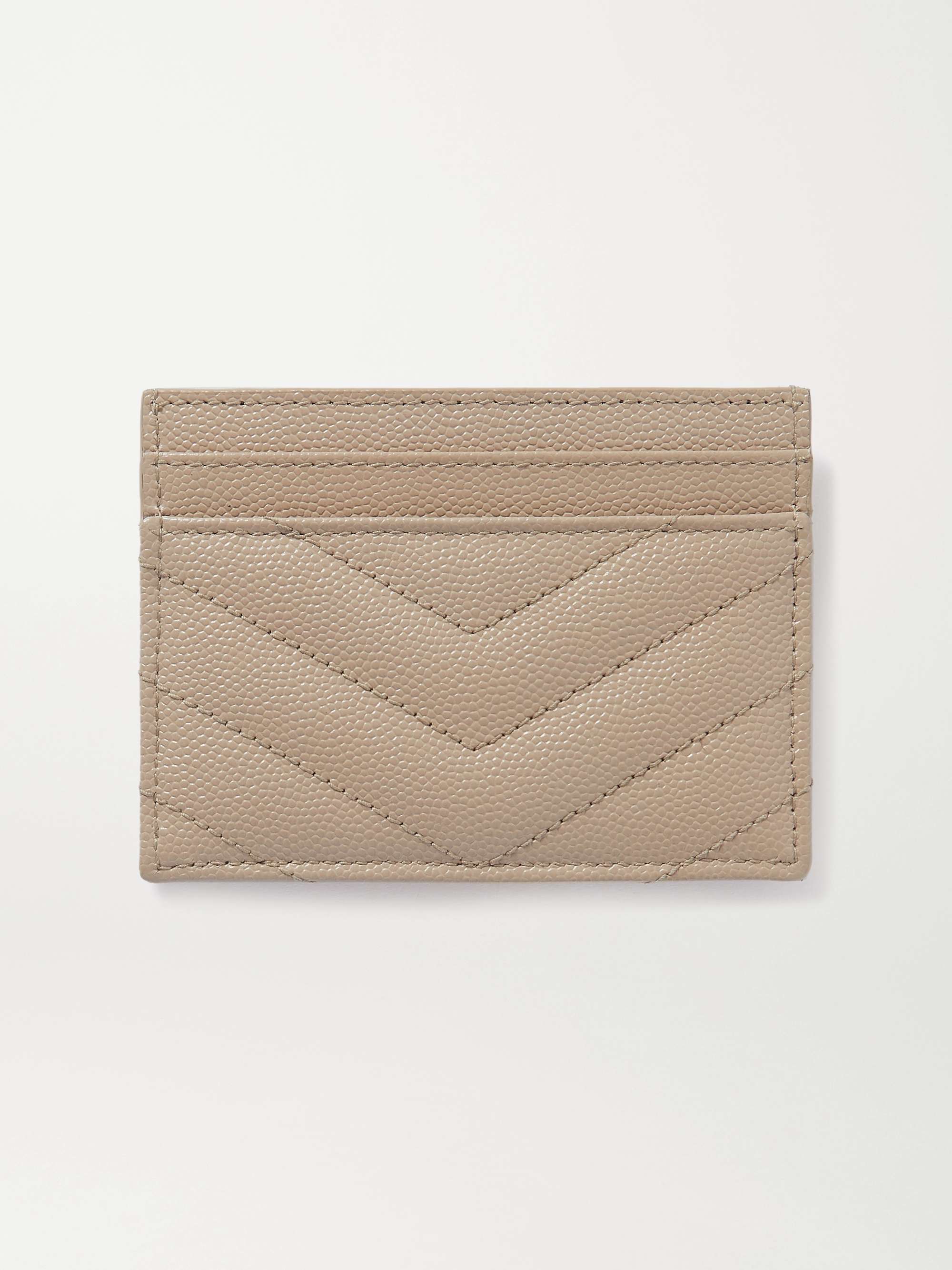 SAINT LAURENT Porte-cartes en cuir texturé matelassé Monogramme