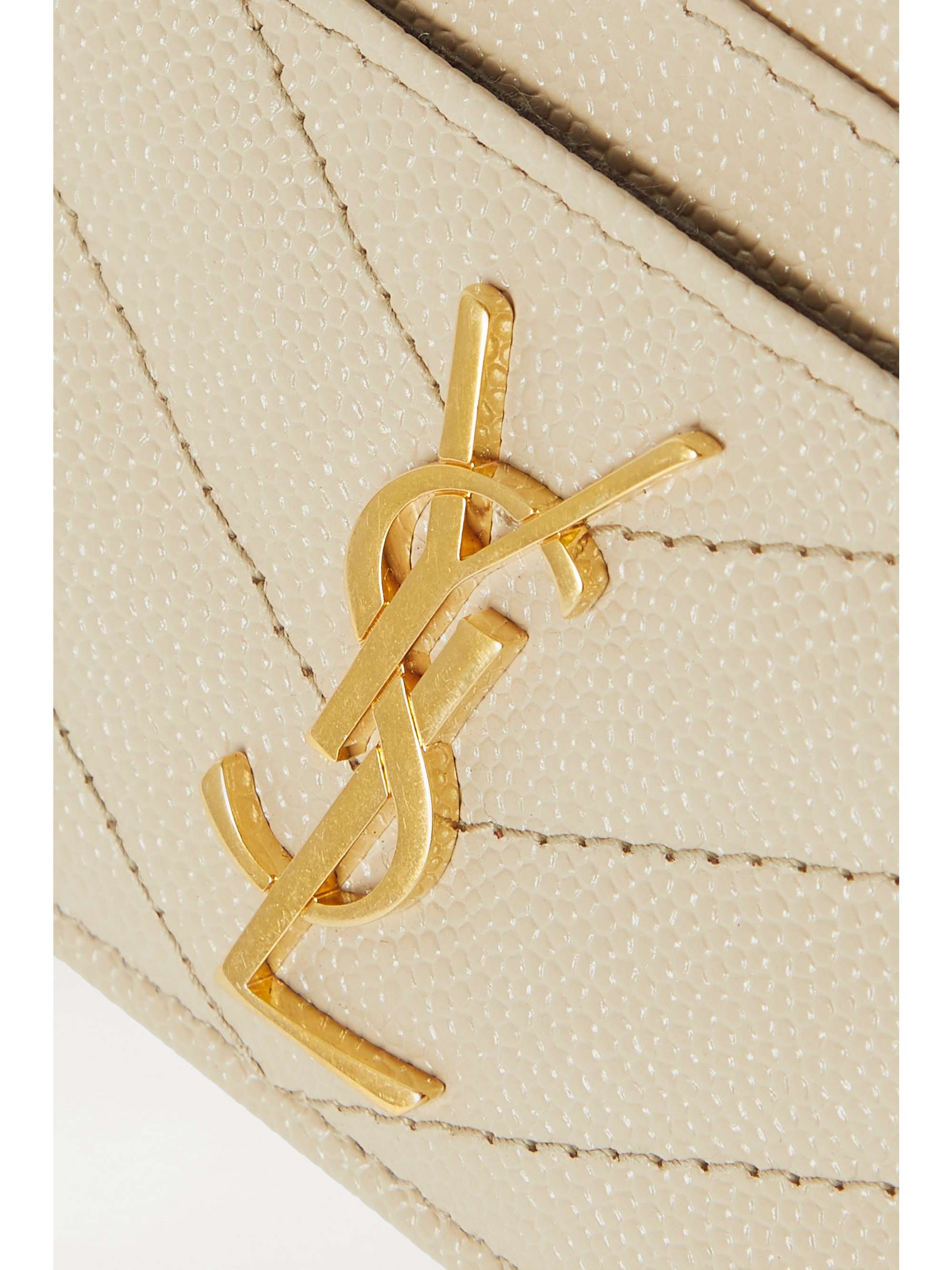 SAINT LAURENT Porte-cartes en cuir texturé matelassé Monogramme
