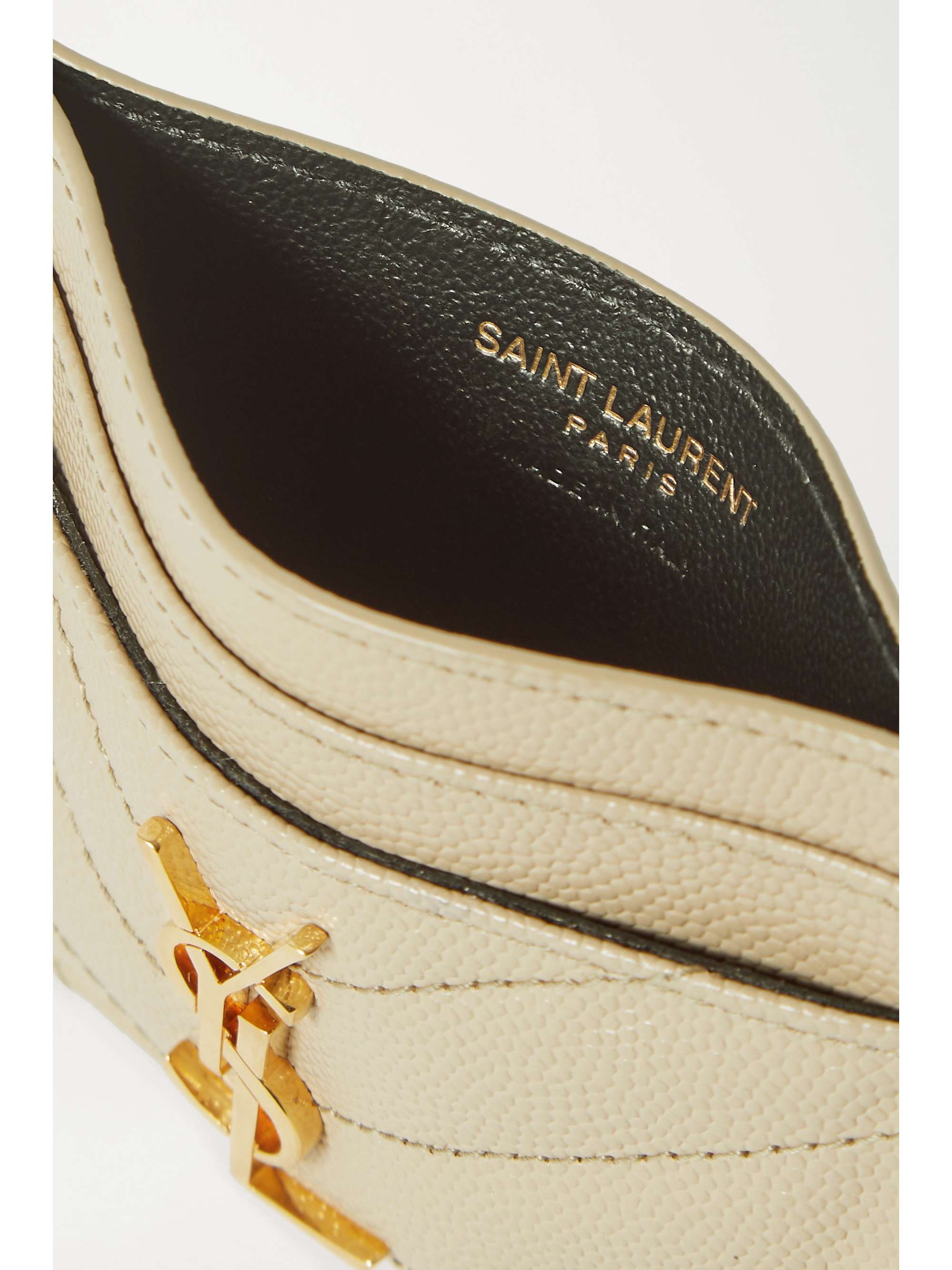 SAINT LAURENT Porte-cartes en cuir texturé matelassé Monogramme