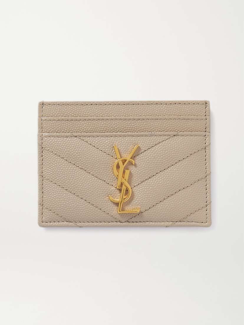 Saint Laurent Monogramme Quilted Textured-leather Cardholder