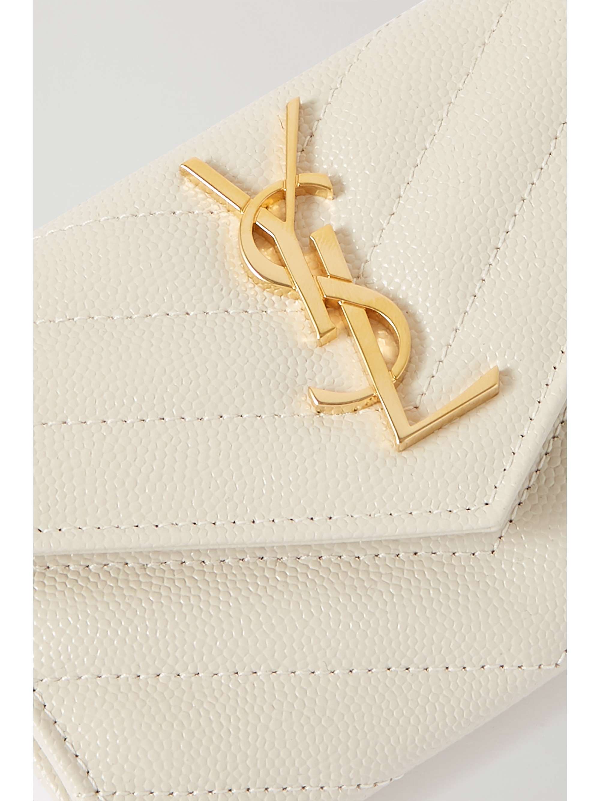 SAINT LAURENT Monogramme Envelope quilted textured-leather wallet