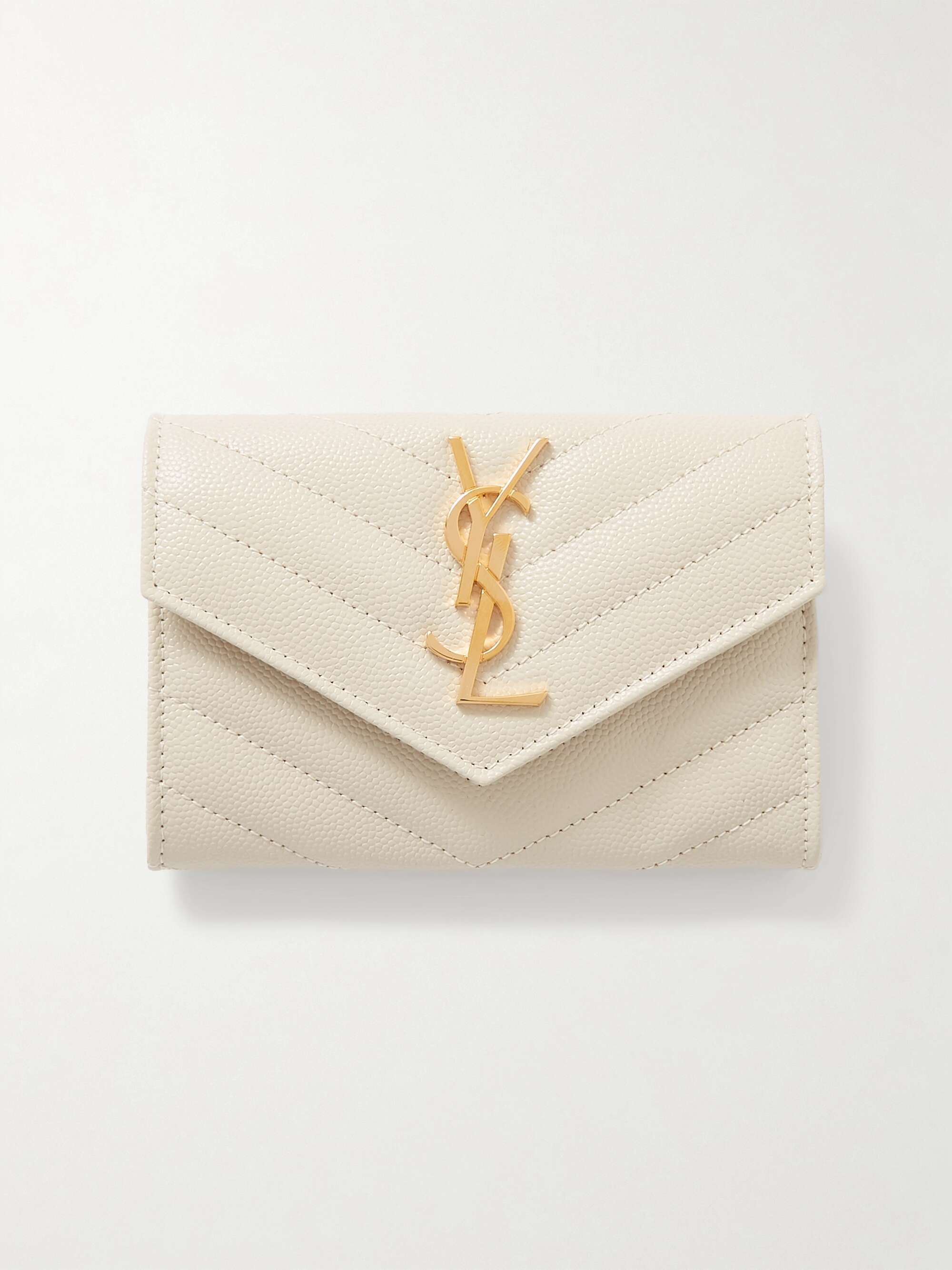 Saint Laurent Women's Envelope Quilted Pebbled Leather Wallet on